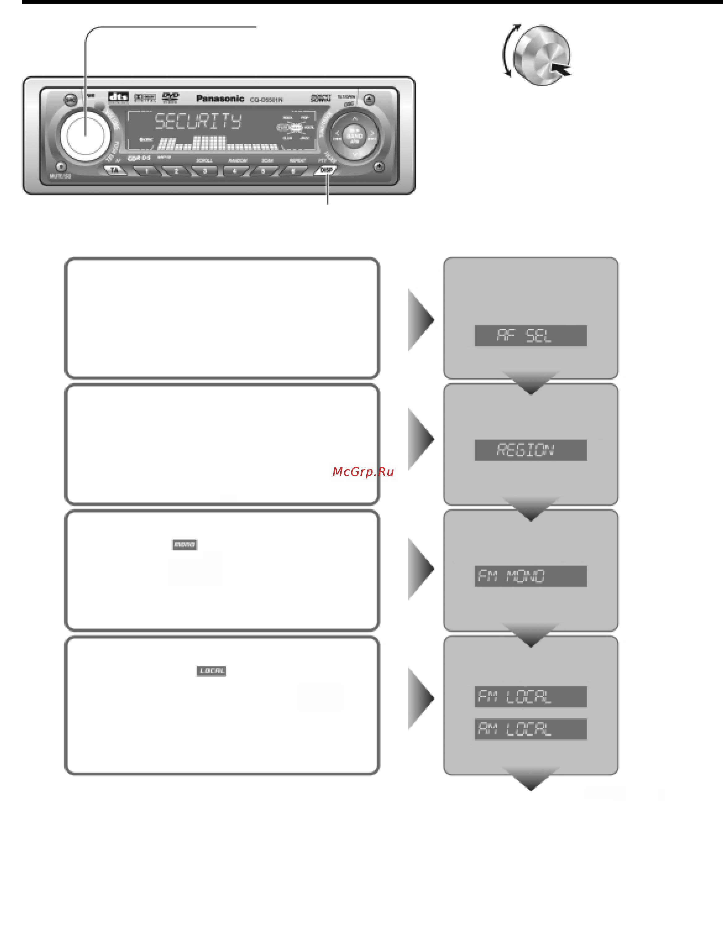Panasonic CQ-D5501N [40/72] Установка функциональных параметров