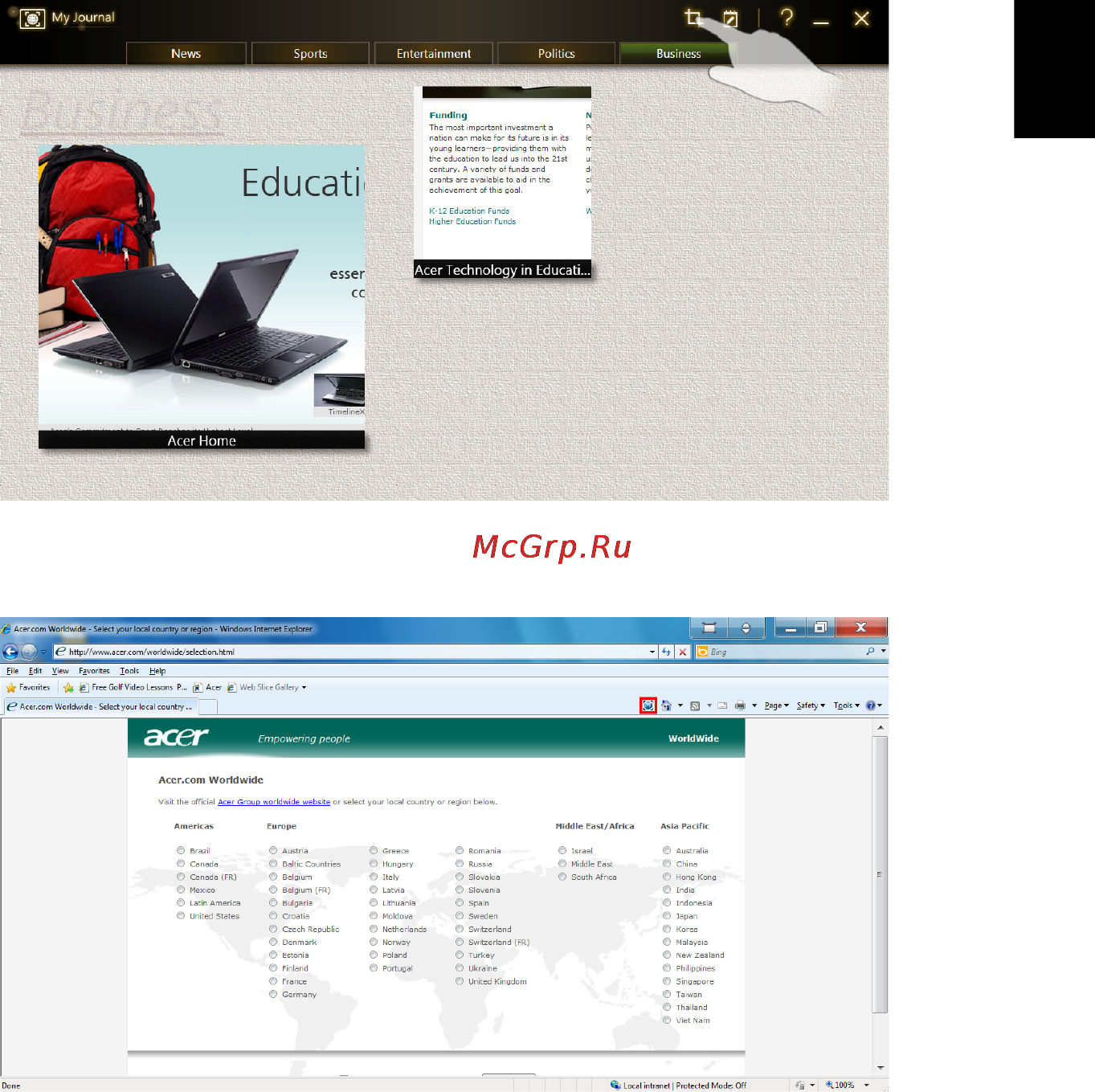 Acer ICONIA 484G64is [23/67] Web clip