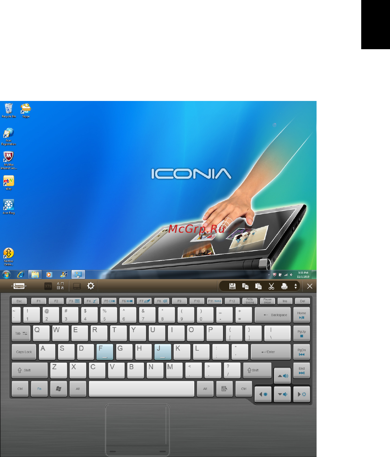 Acer ICONIA 484G64is [5/67] Знакомство с acer touchbook