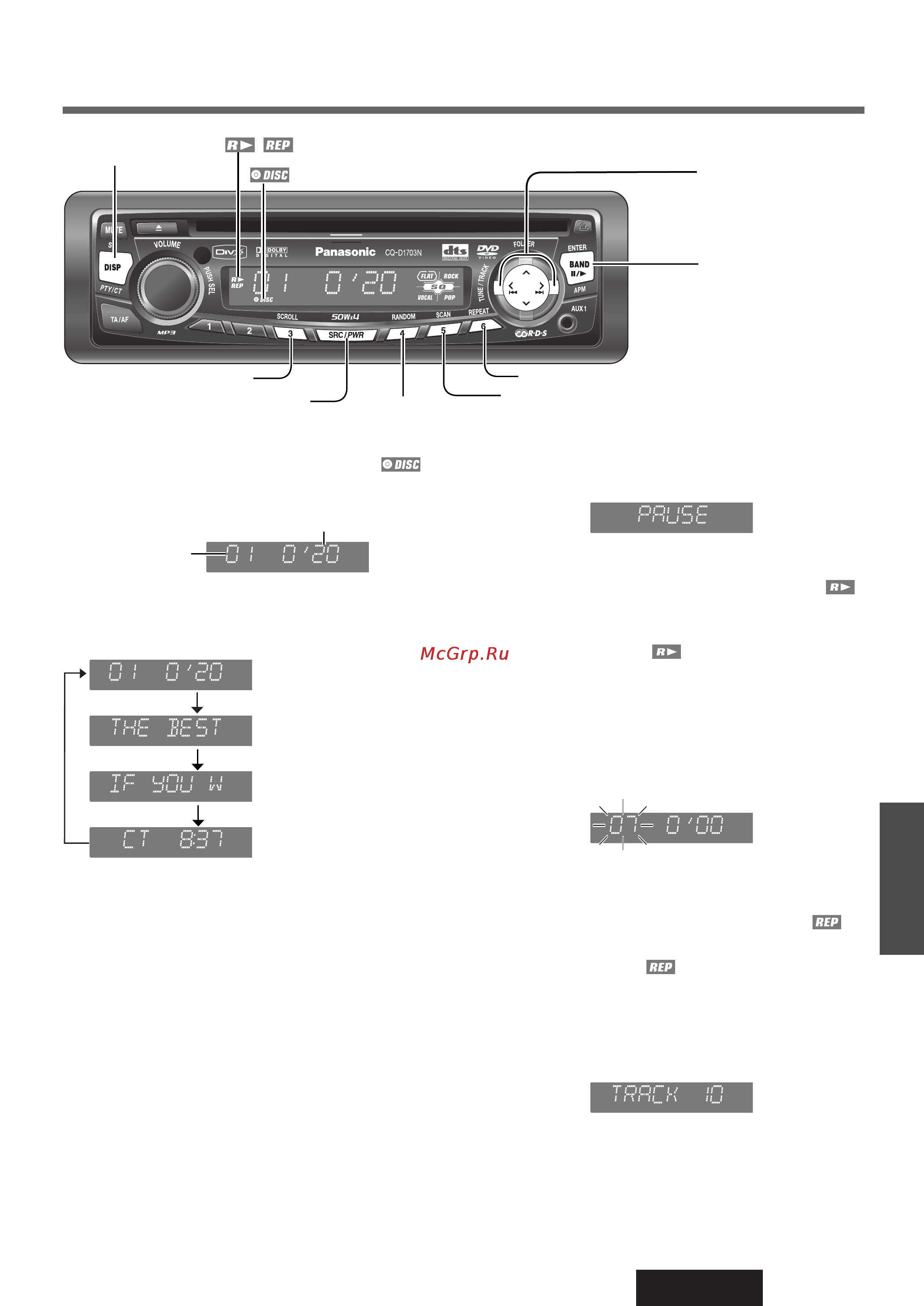 Panasonic CQ-D1703N [23/64] Cd плеер