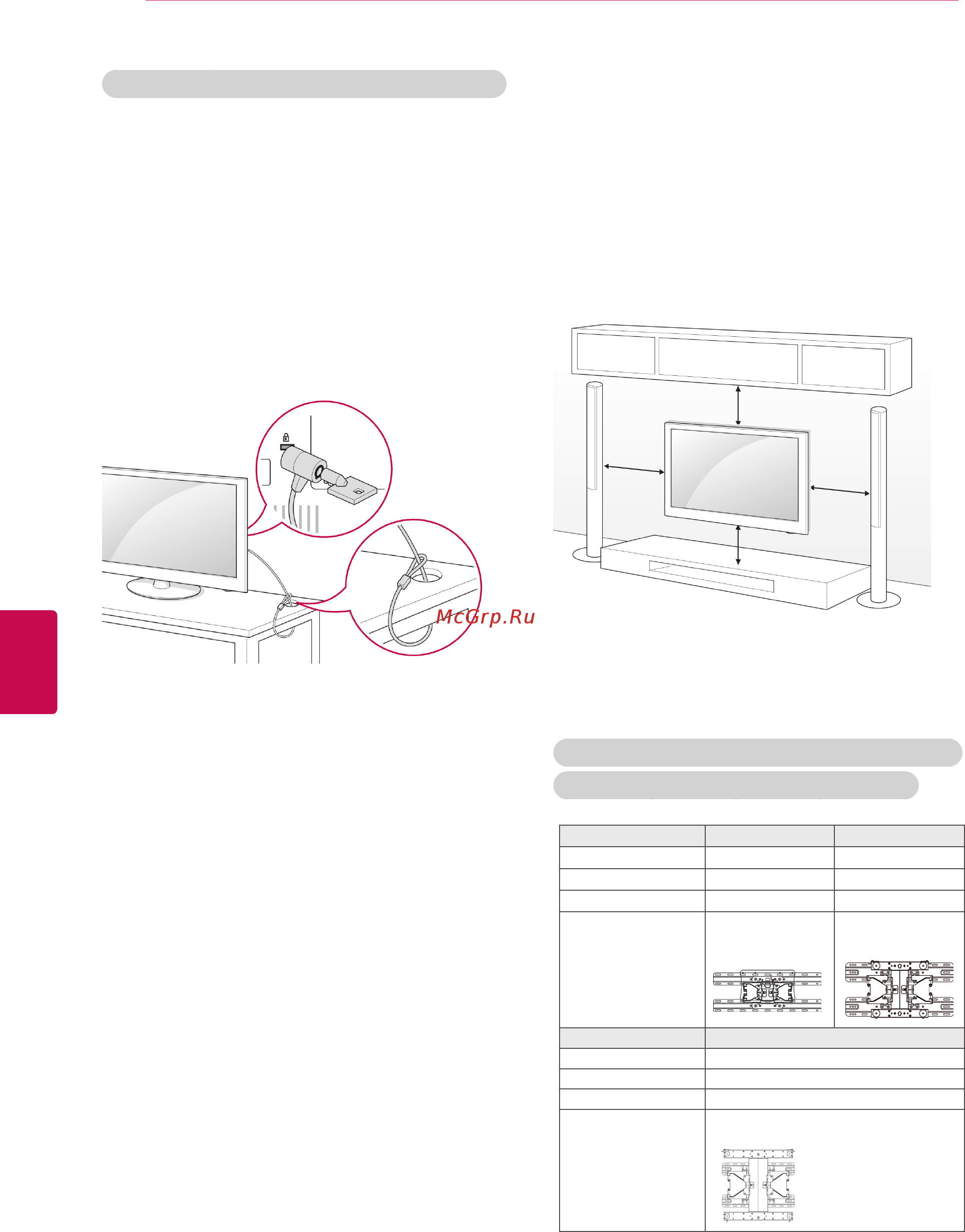 LG 32LV3700 Smart TV [18/140] Крепление на стене