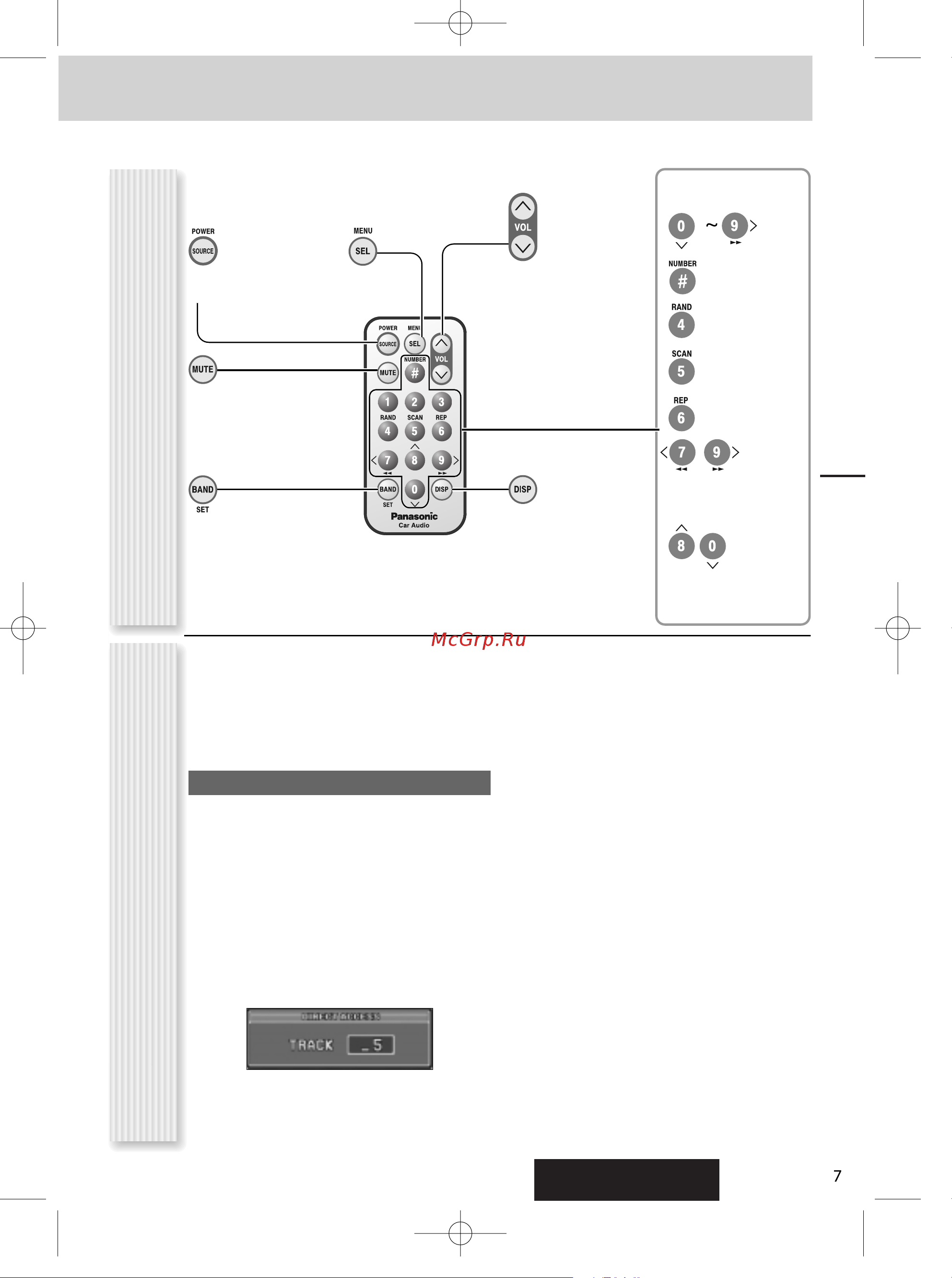 Panasonic CQ-C9700N [7/44] Расположение кнопок на пульте ду дистанционное управление