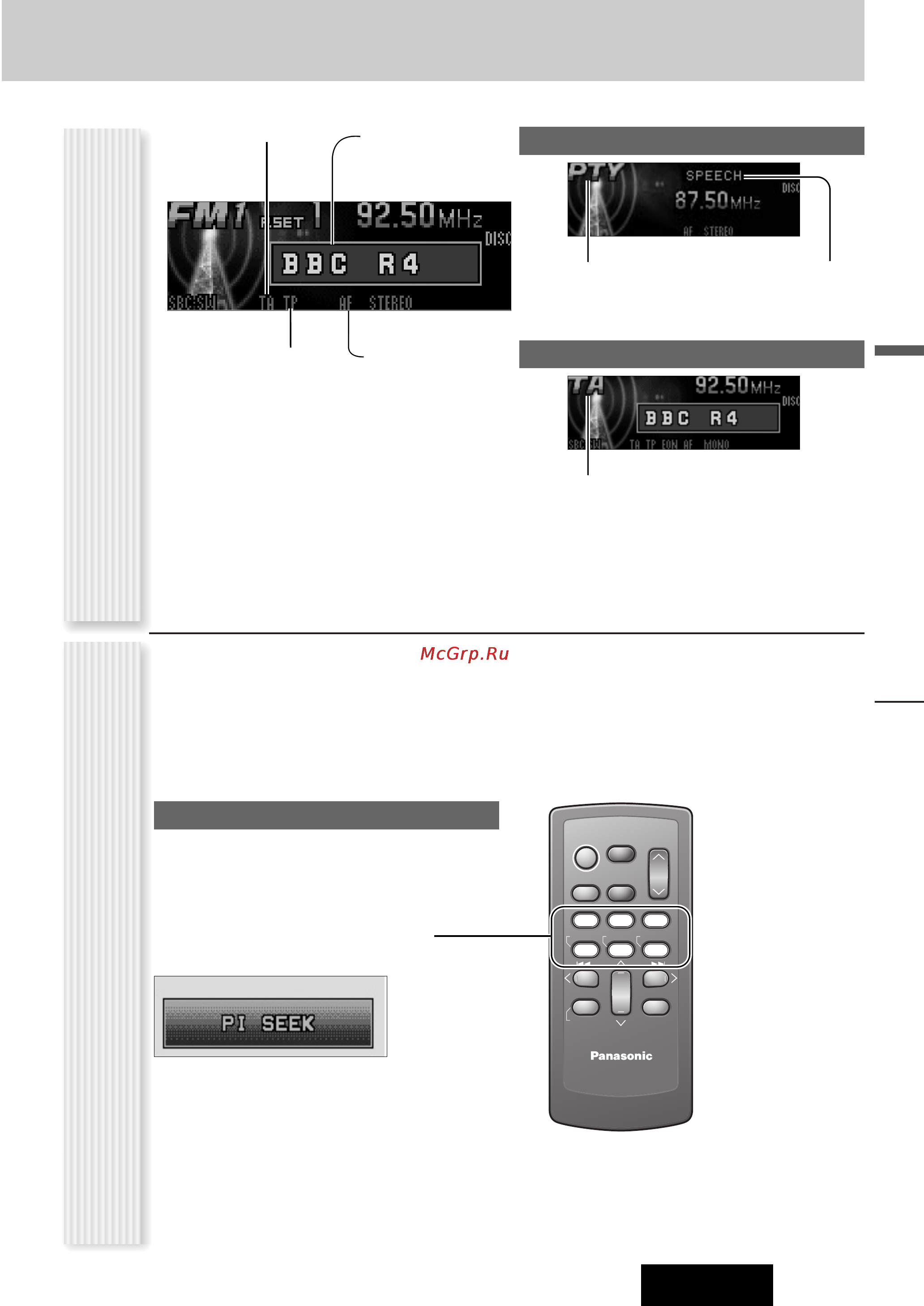 Panasonic CQ-C8803N [23/48] Поиск pi индикация режима rds