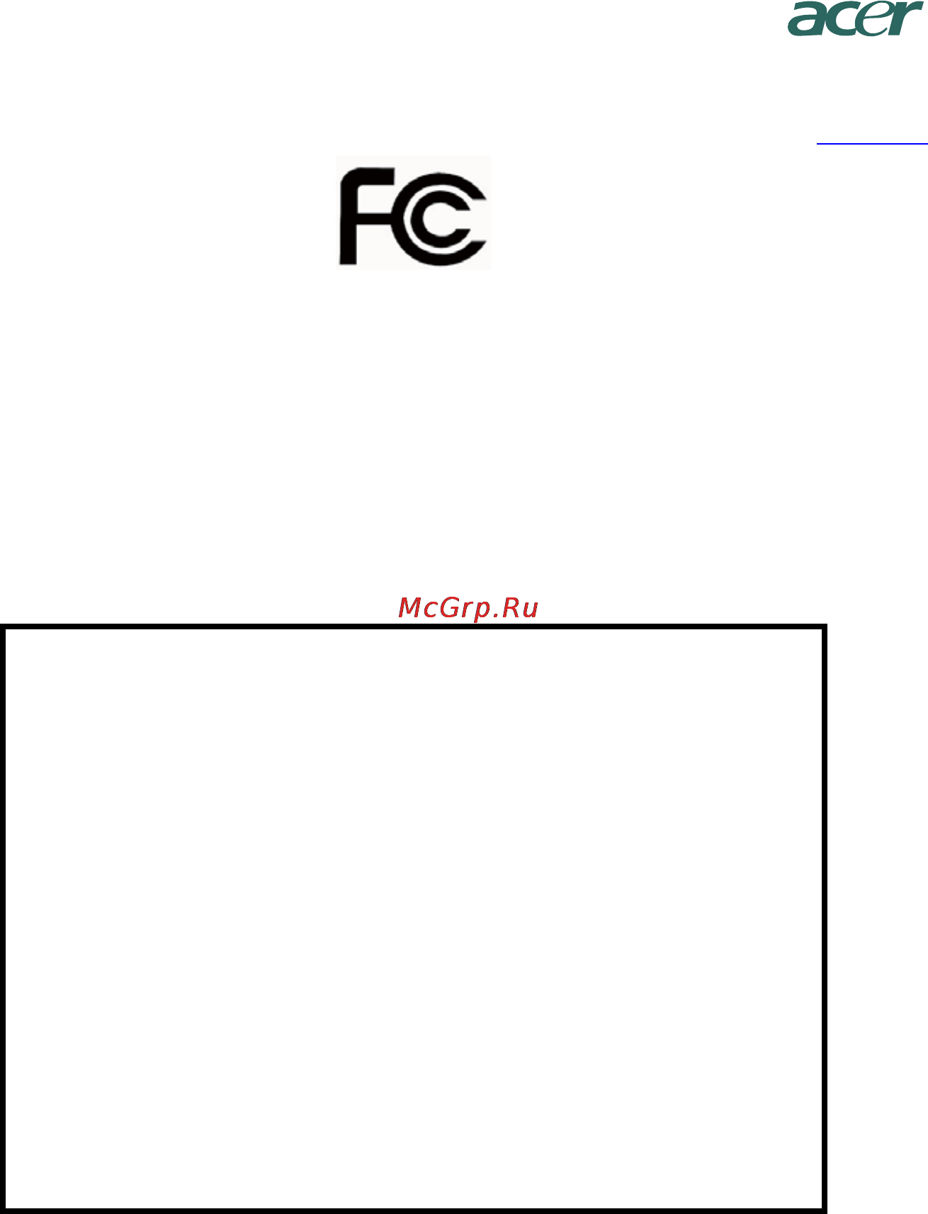 Acer P225HQBD [28/28] Federal communications commission declaration of conformity
