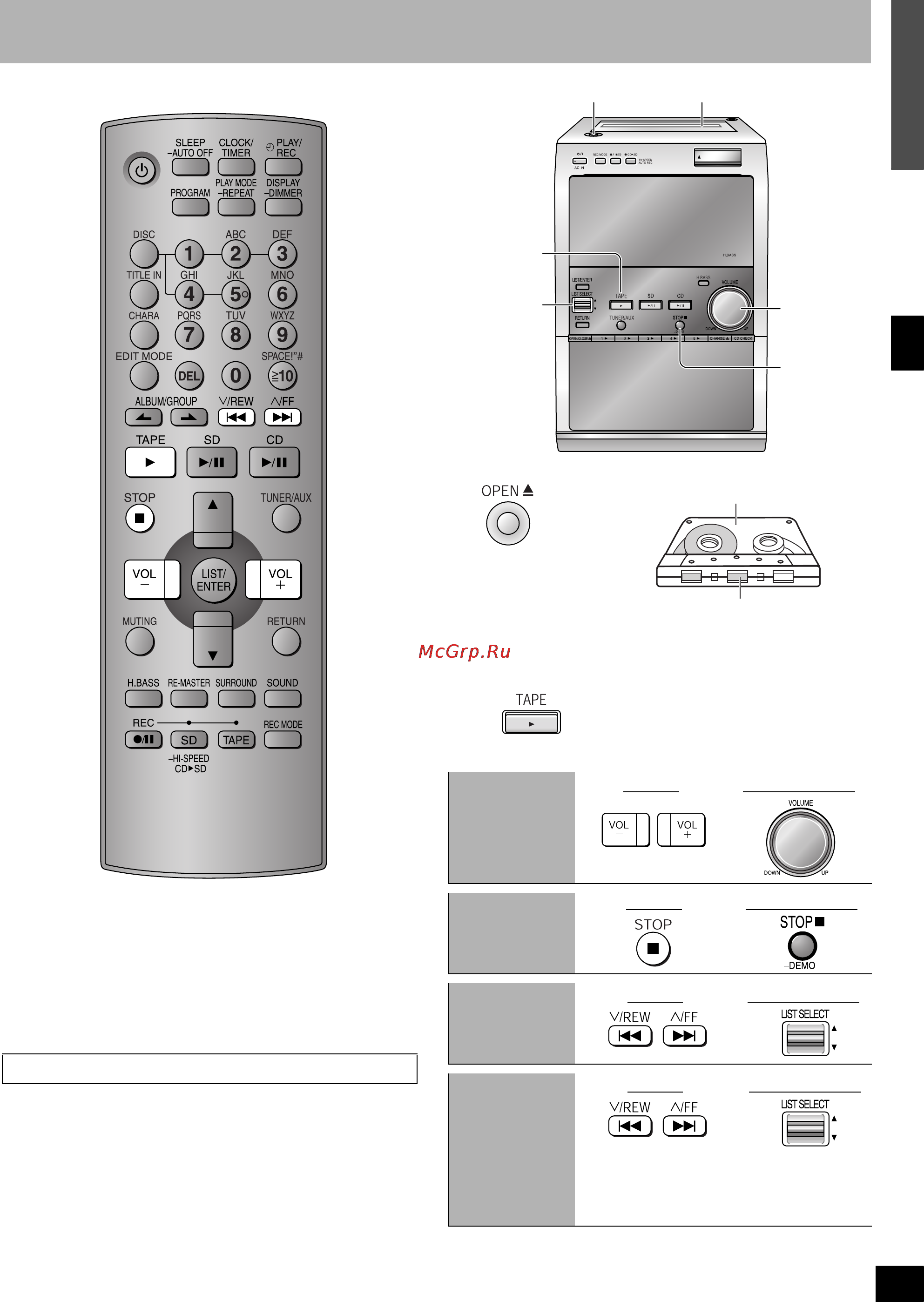 Panasonic SC-PM71SD [17/39] Аудиокассеты