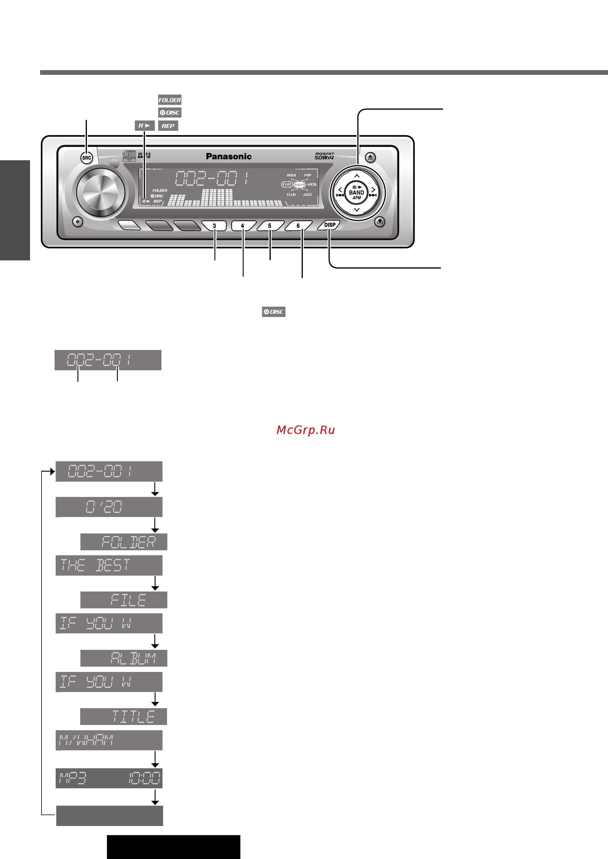Panasonic CQ-C5401W [16/38] Плеер mp3 wma