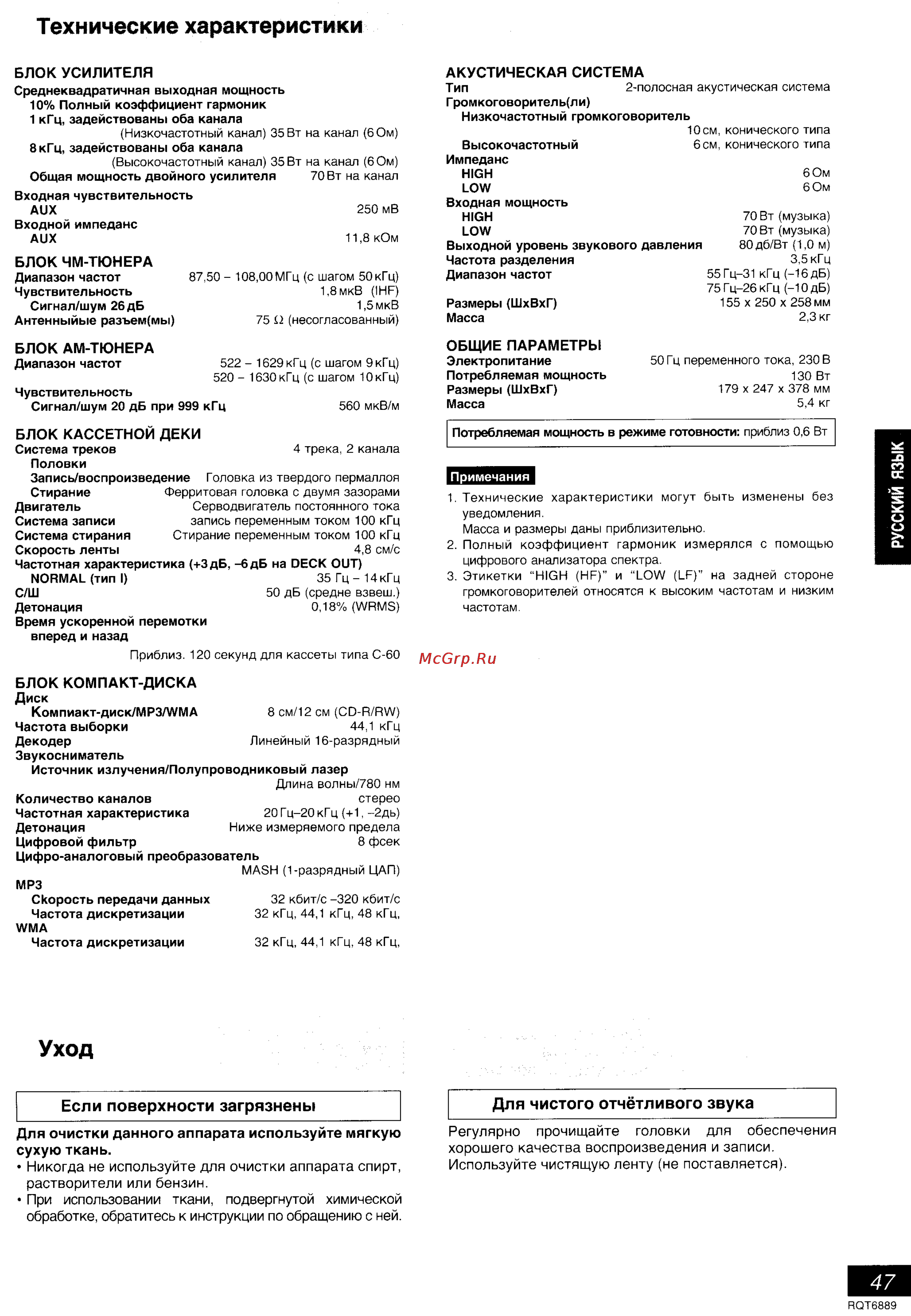 Panasonic SC-PM28 [19/19] Технические характеристики