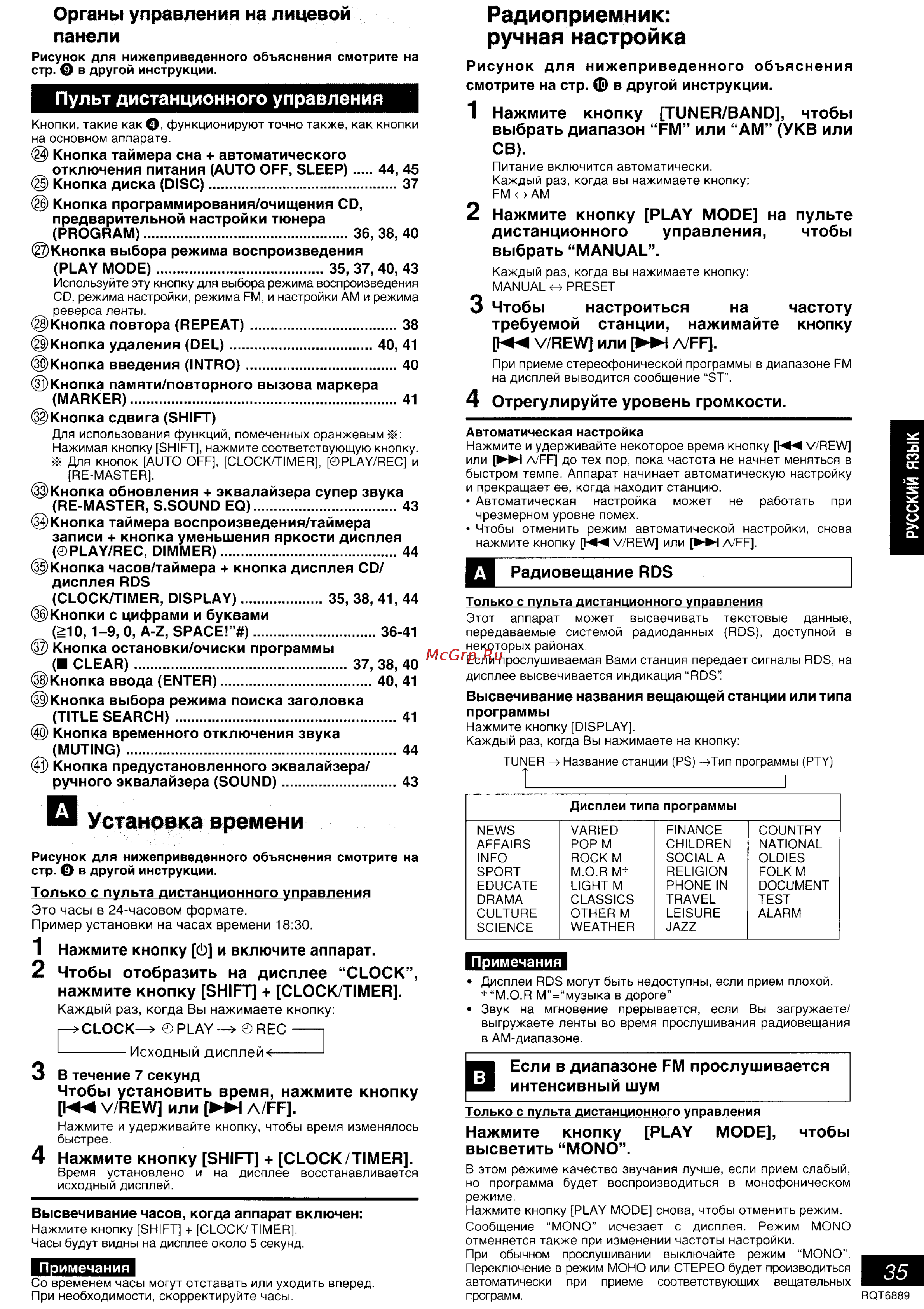Panasonic SC-PM28 [7/19] Радиоприемник ручная настройка
