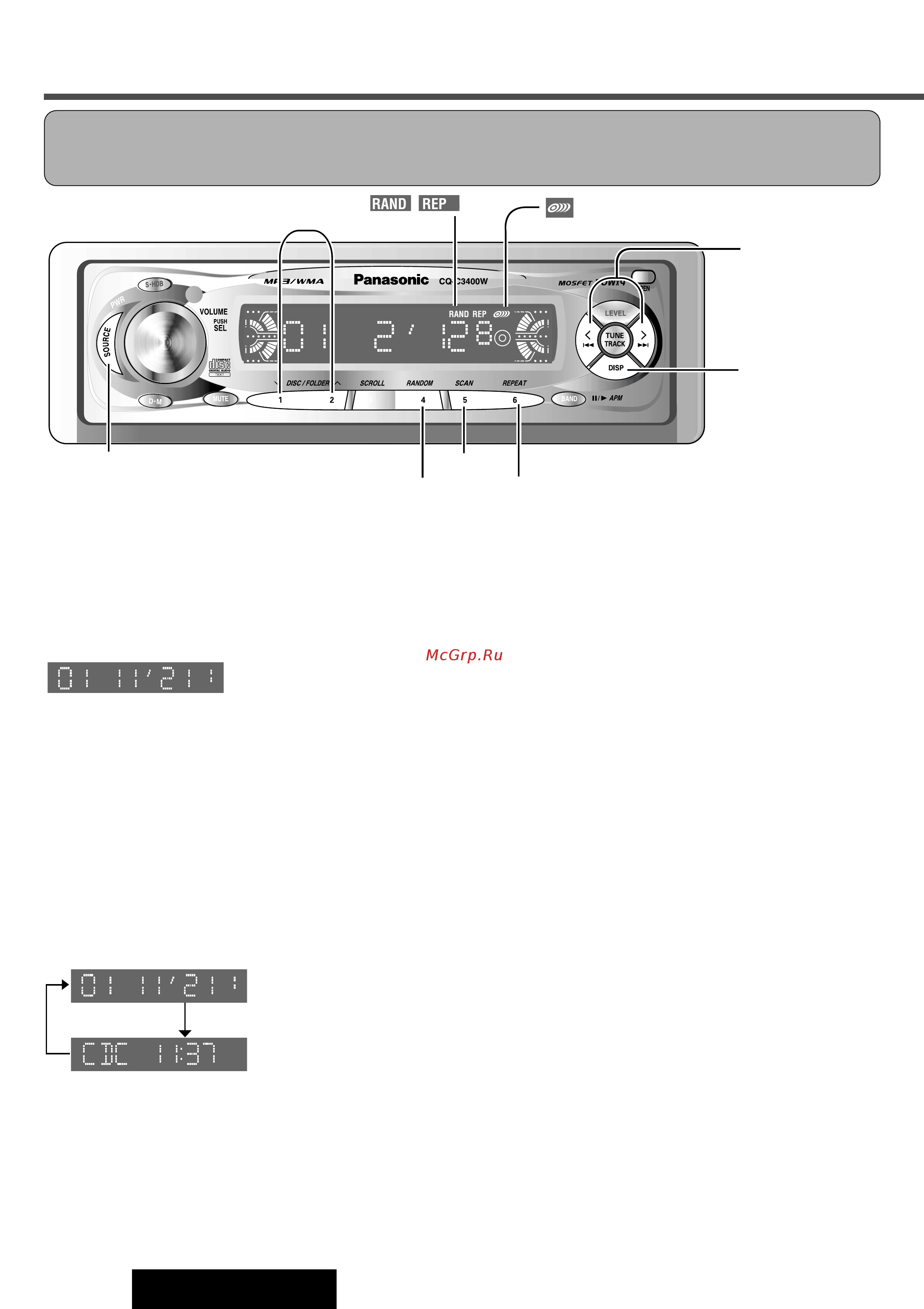 Panasonic CQ-C3400W [16/36] Пункции управления cd чейнджером