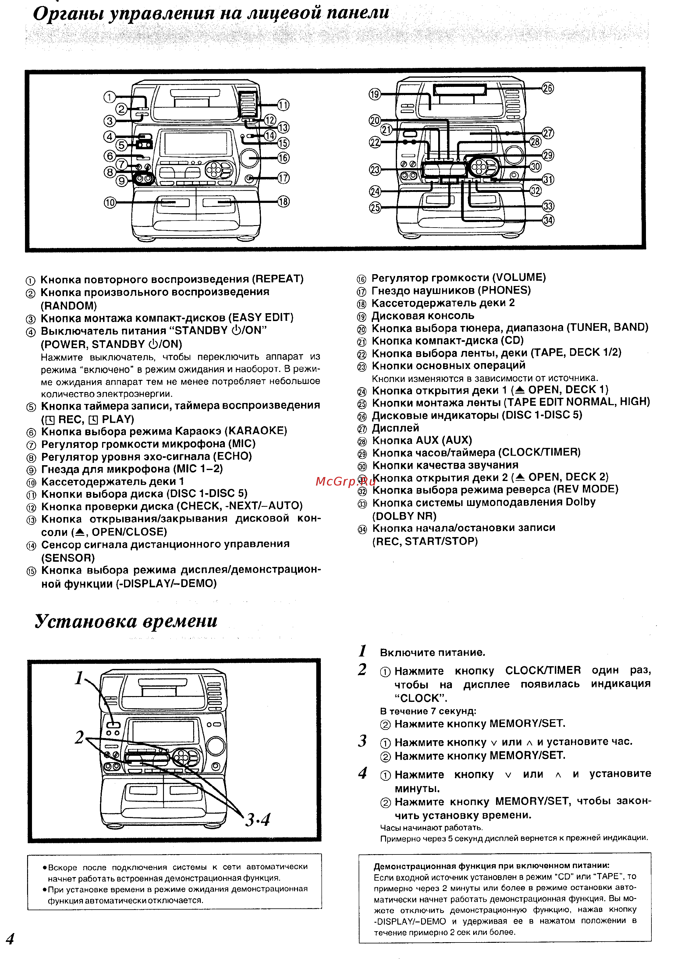 Panasonic SC-CH75 [4/16] Органы управления на лицевой панели