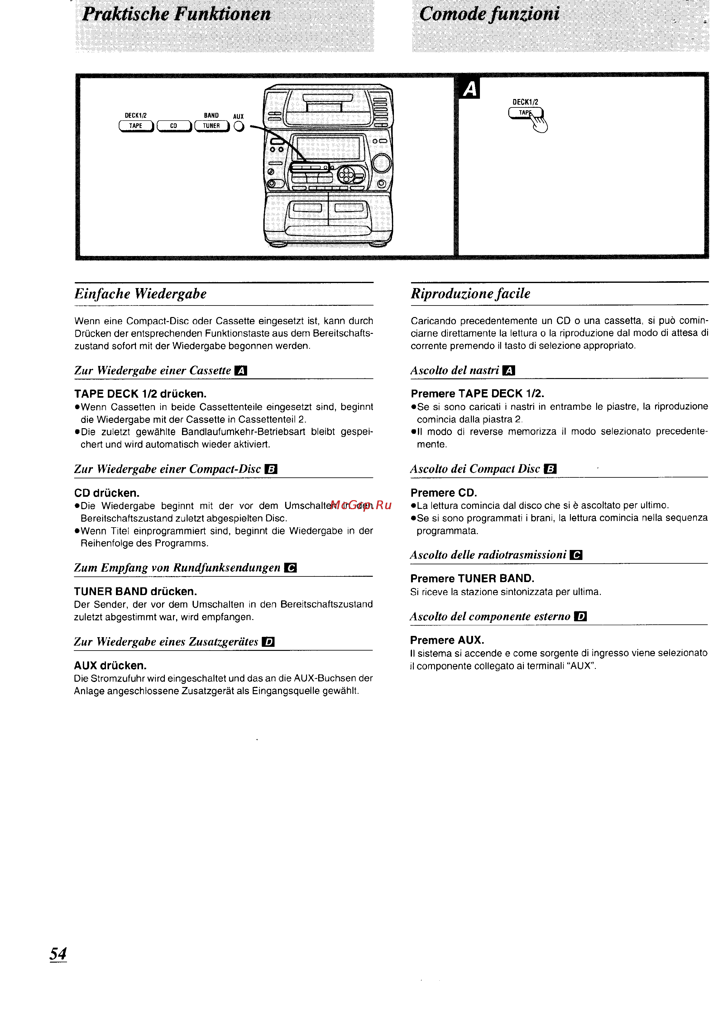 Panasonic SC-CH74 [50/103] Praktische funktionen comode funzioni