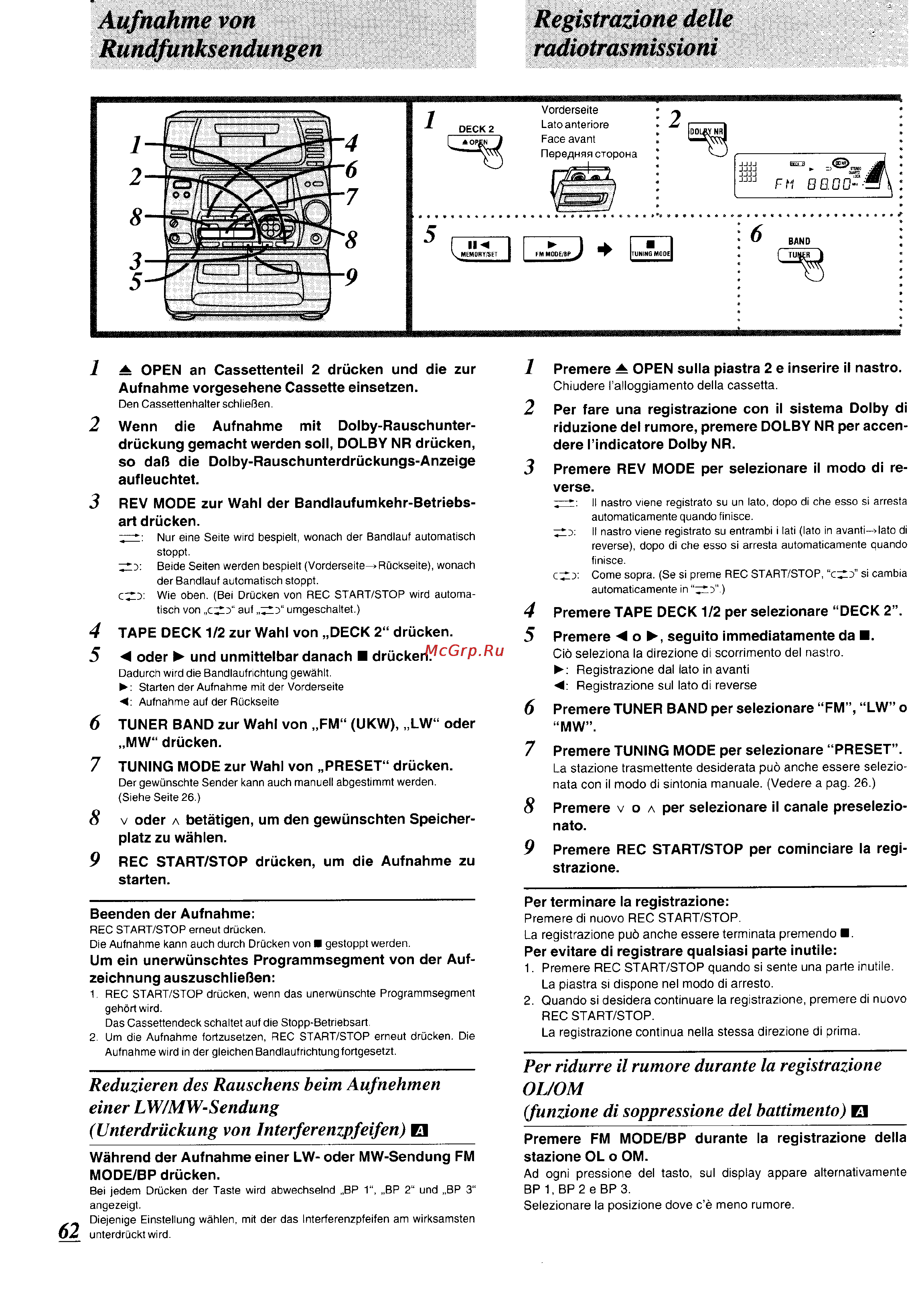 Panasonic SC-CH74 [57/103] Aufnahme von rundfunksendungen