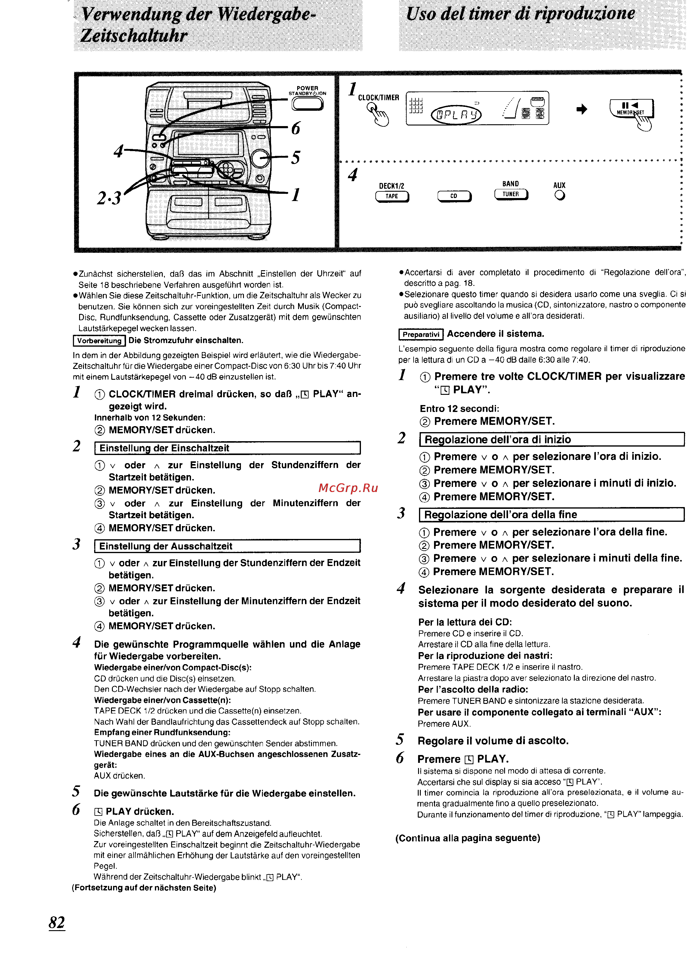 Panasonic SC-CH74 [77/103] Uso del timer di riproduzione