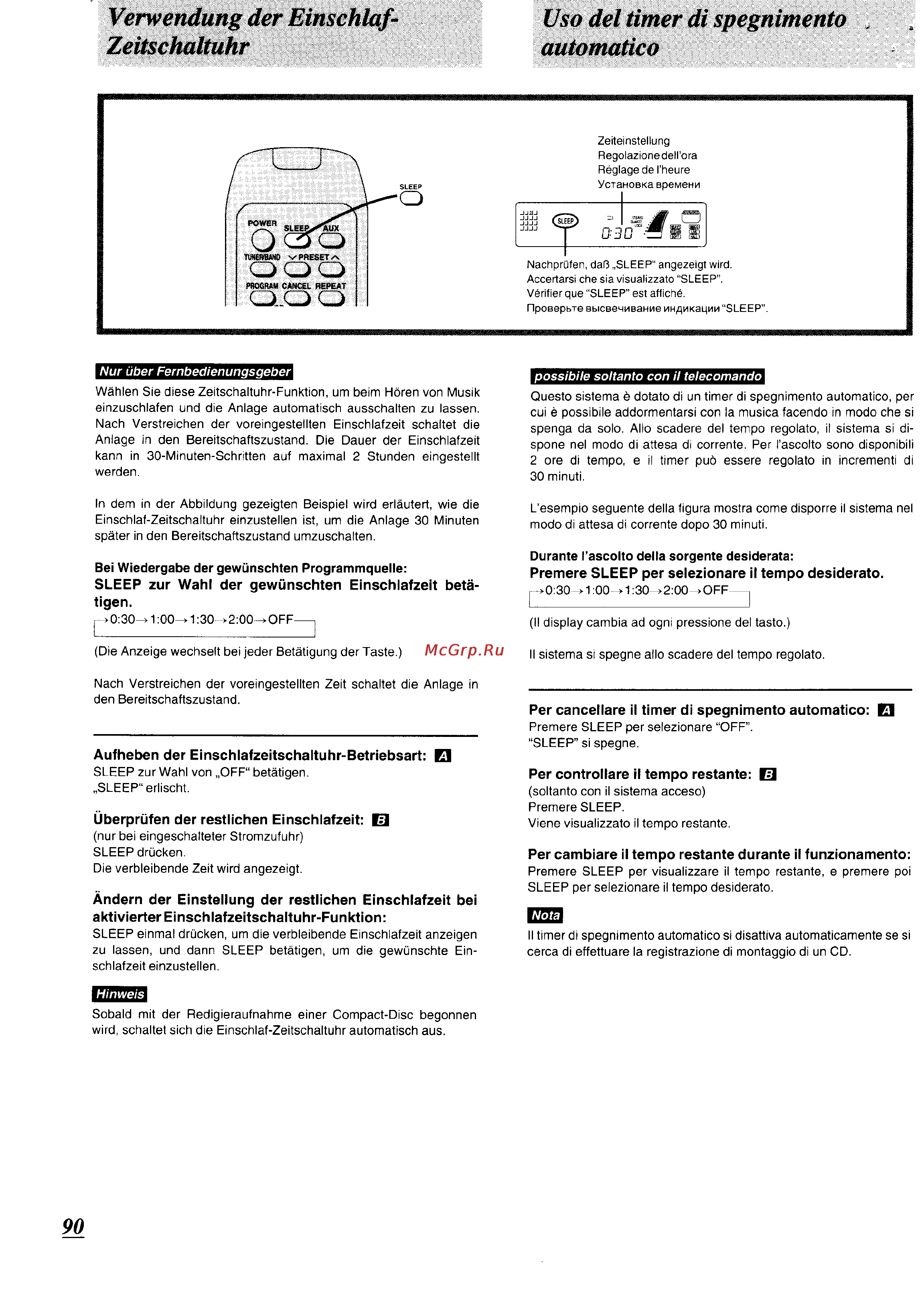Panasonic SC-CH74 [85/103] Uso del timer di spegnimento automatico