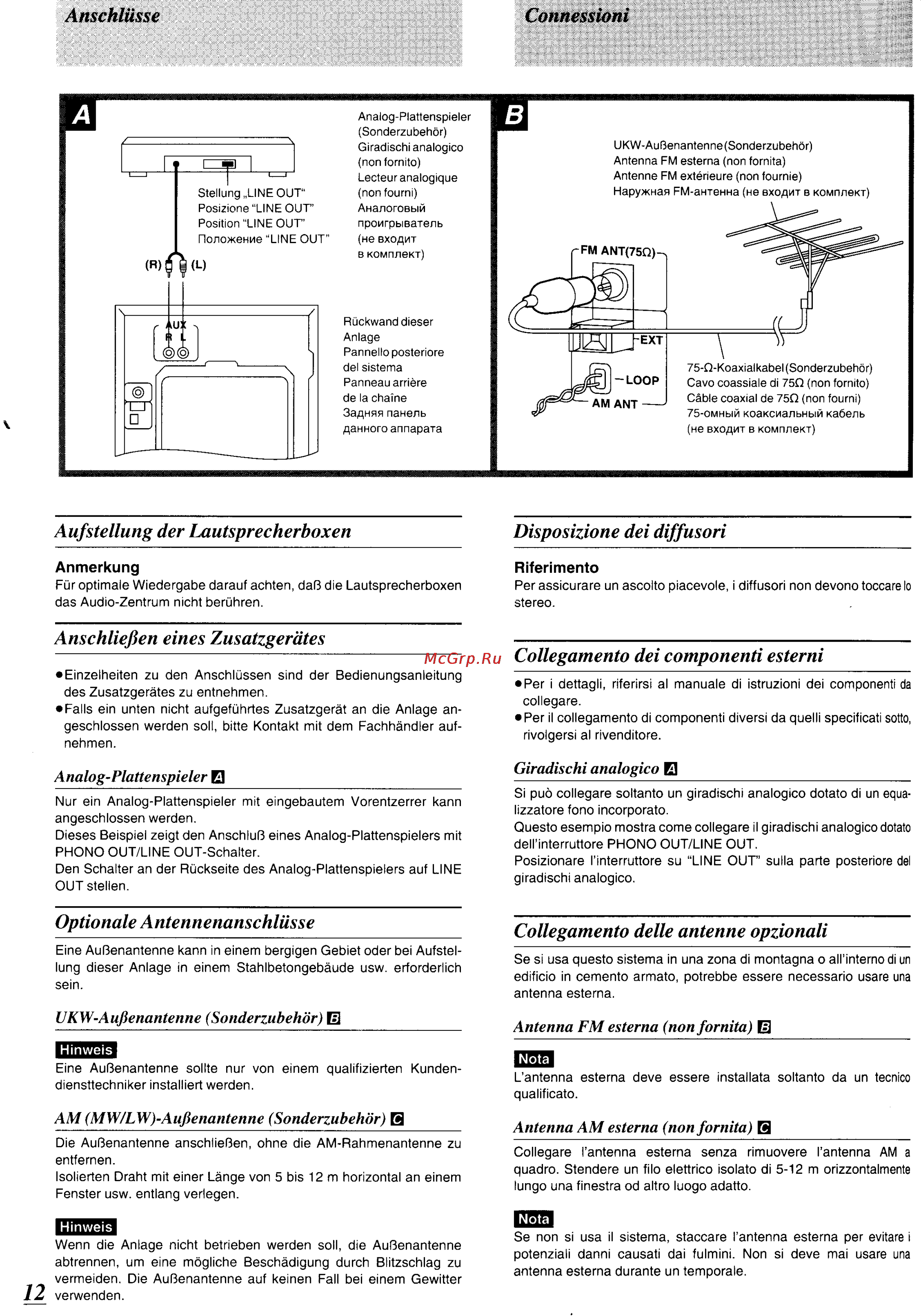 Panasonic SC-CH64M [11/100] Anschließen eines zusatzgerätes