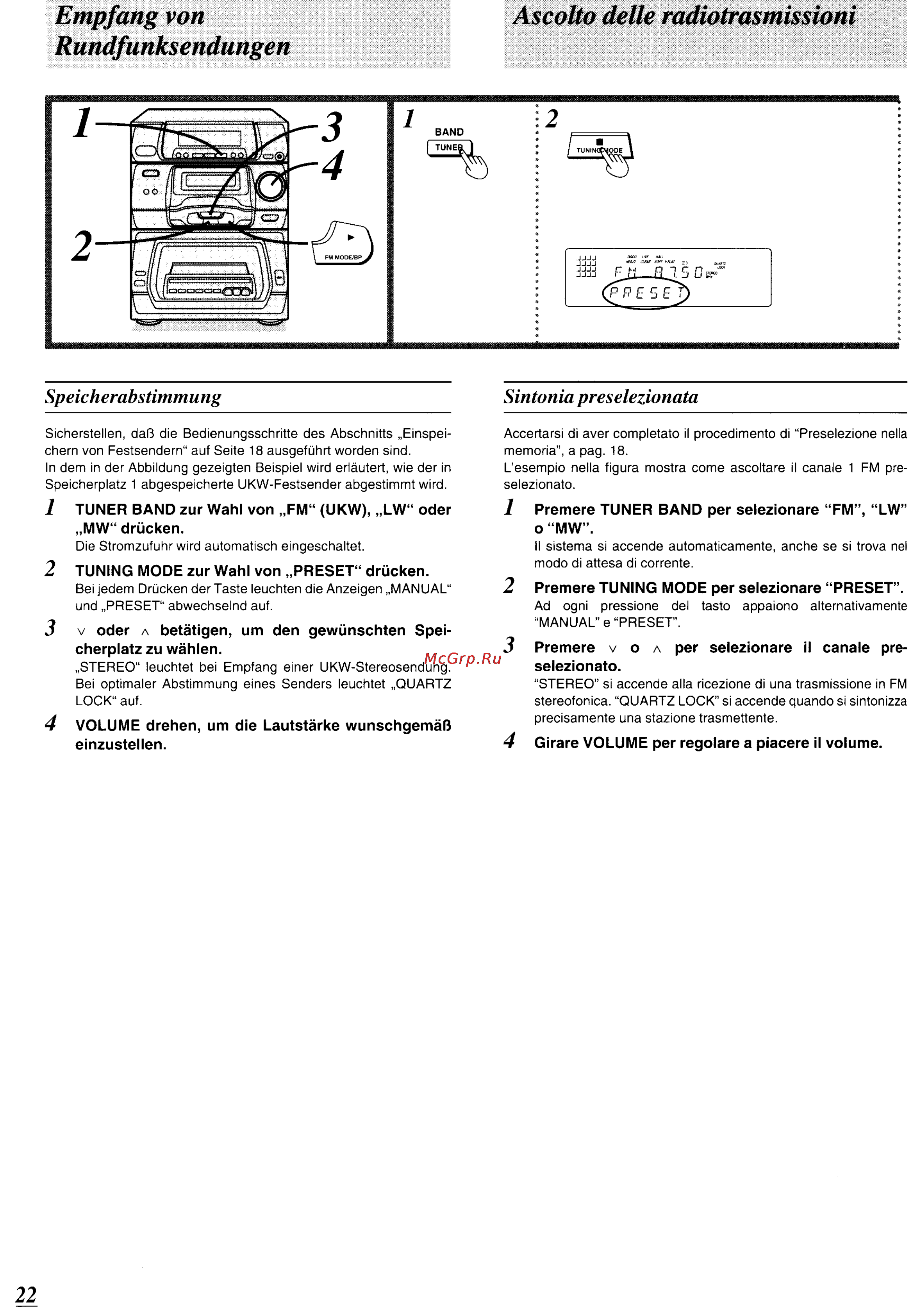 Panasonic SC-CH64M [21/100] Ascolto delle radiotrasmissioni
