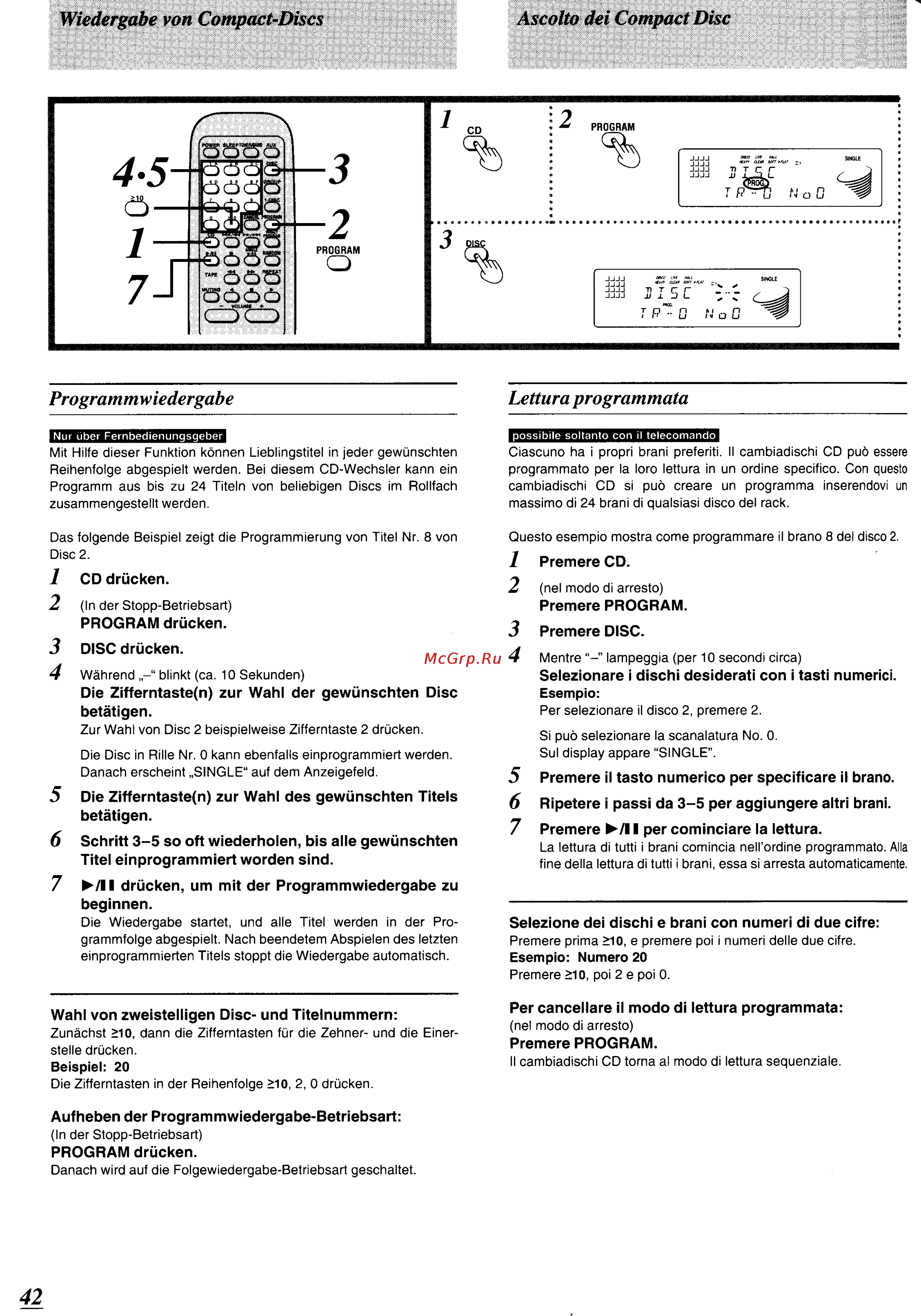 Panasonic SC-CH64M [38/100] Programmwiedergabe lettura programmata