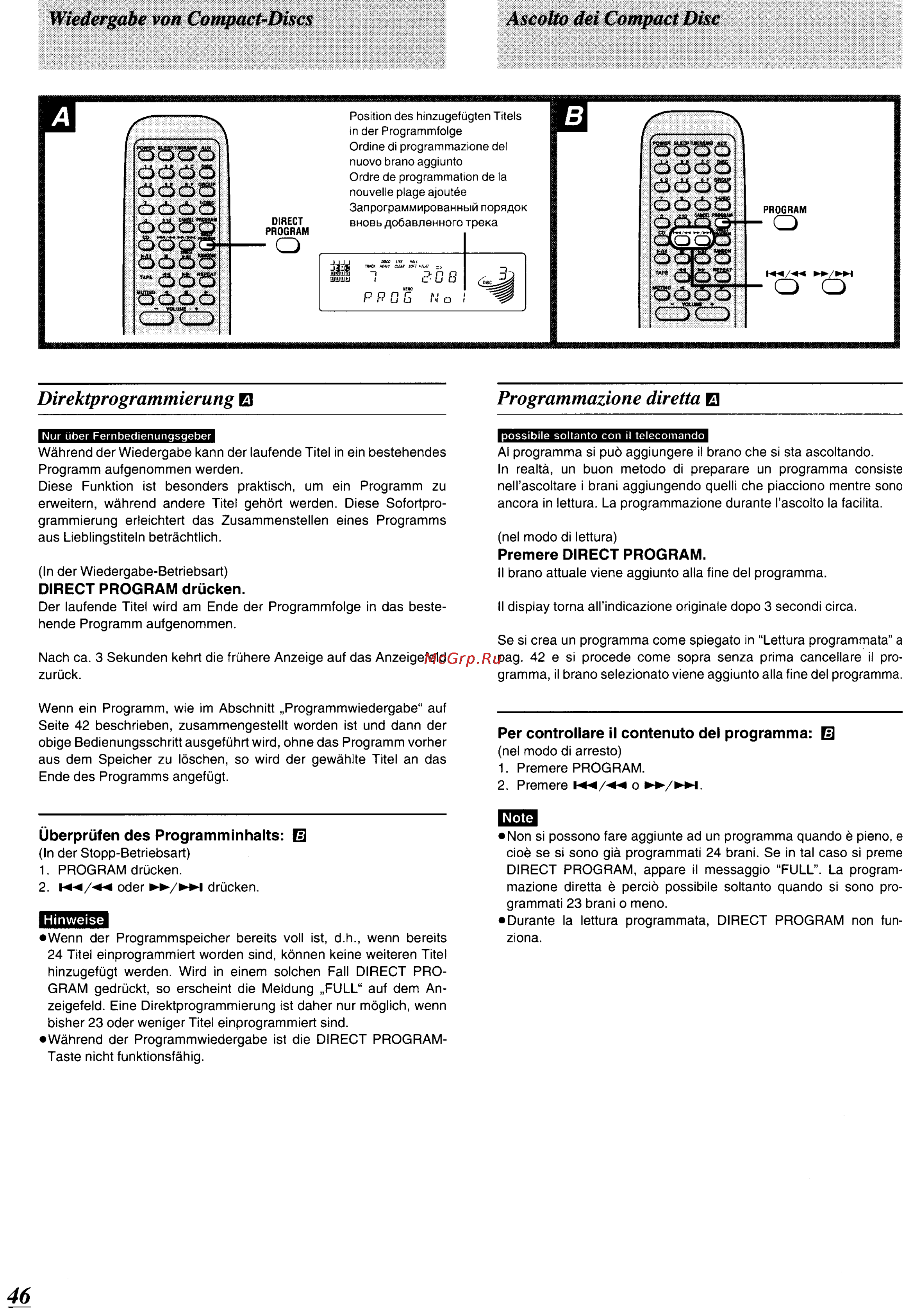 Panasonic SC-CH64M [42/100] Direktprogrammierun