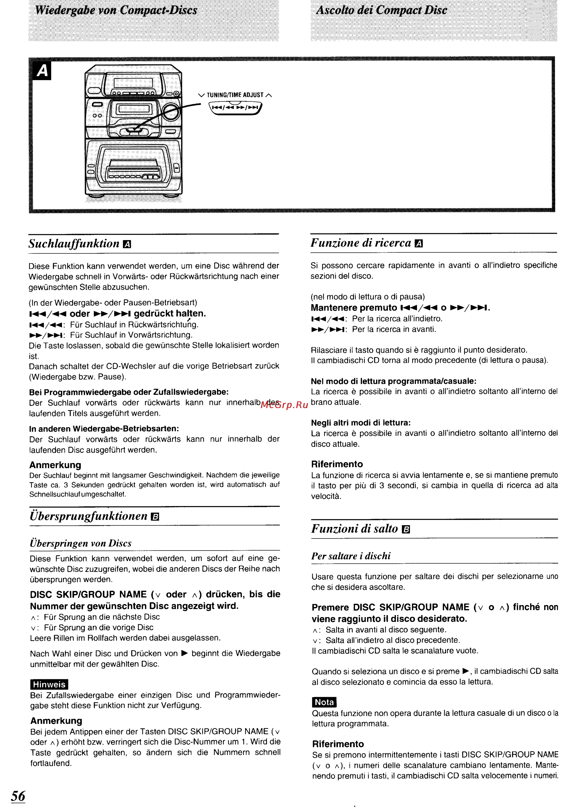 Panasonic SC-CH64M [52/100] Funzione di ricerc