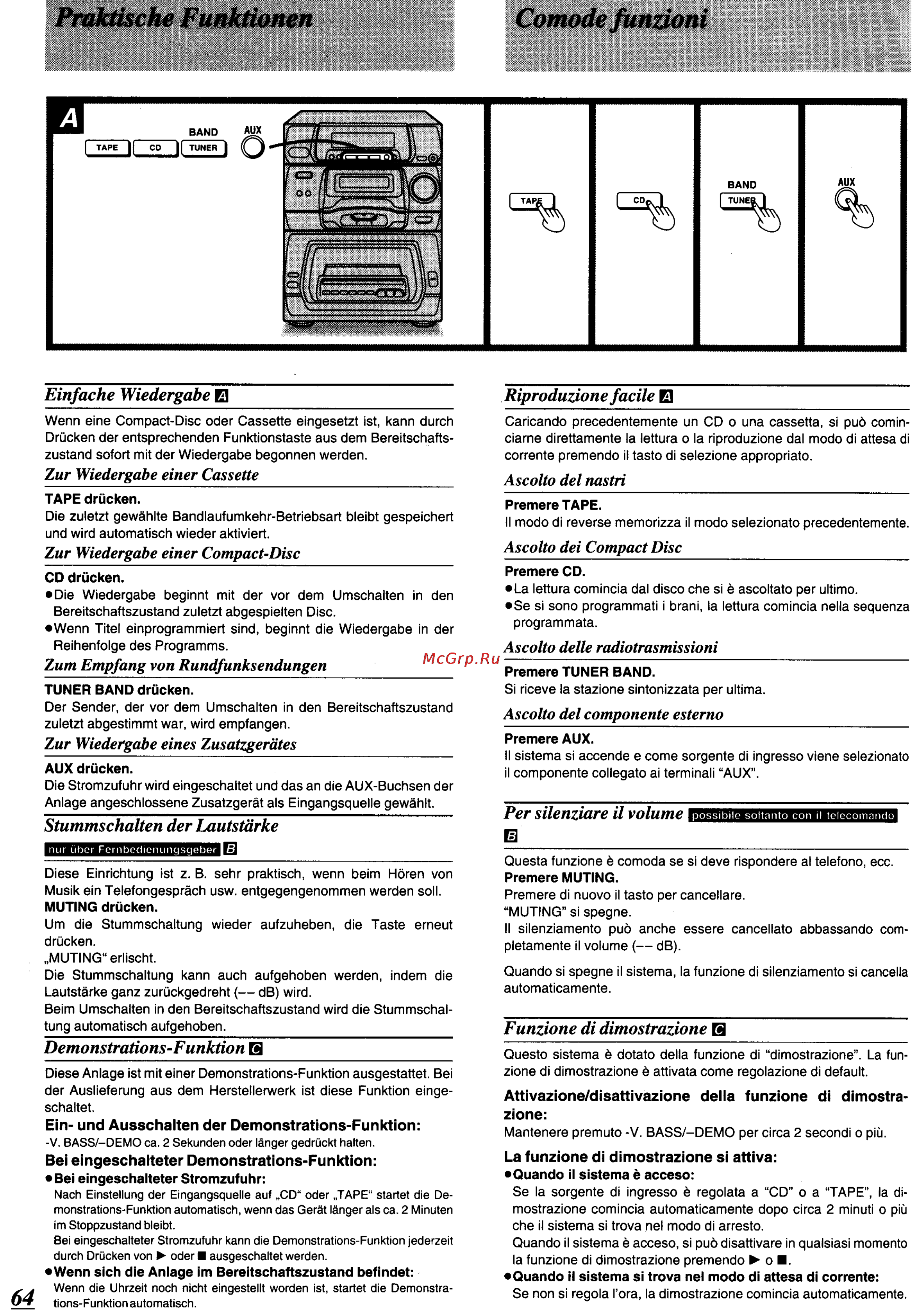 Panasonic SC-CH64M [60/100] Praktische funktionen comode funzioni