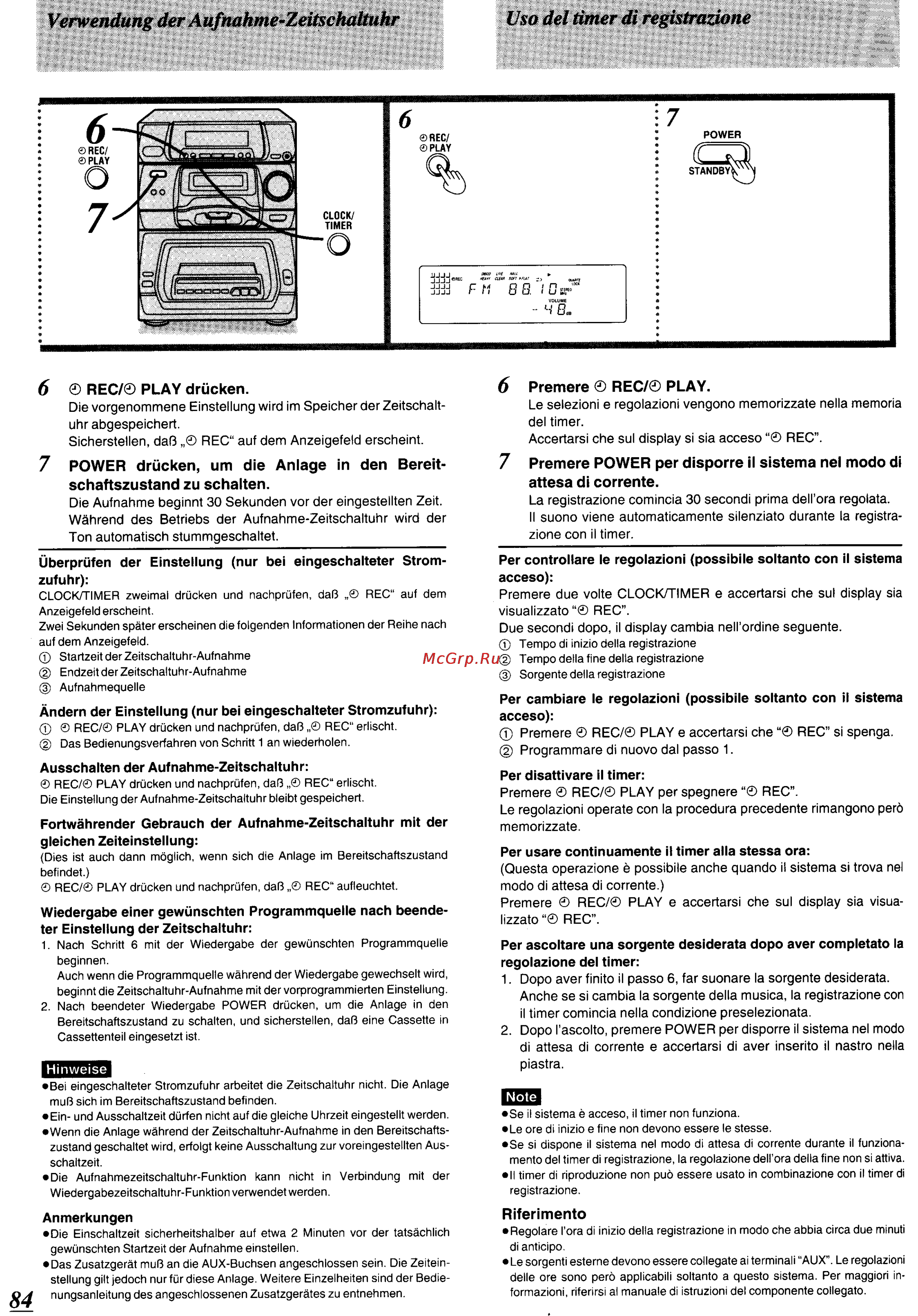 Panasonic SC-CH64M [80/100] Verwendung der aufnahme zeitschaltuhr uso del timer di registrazione