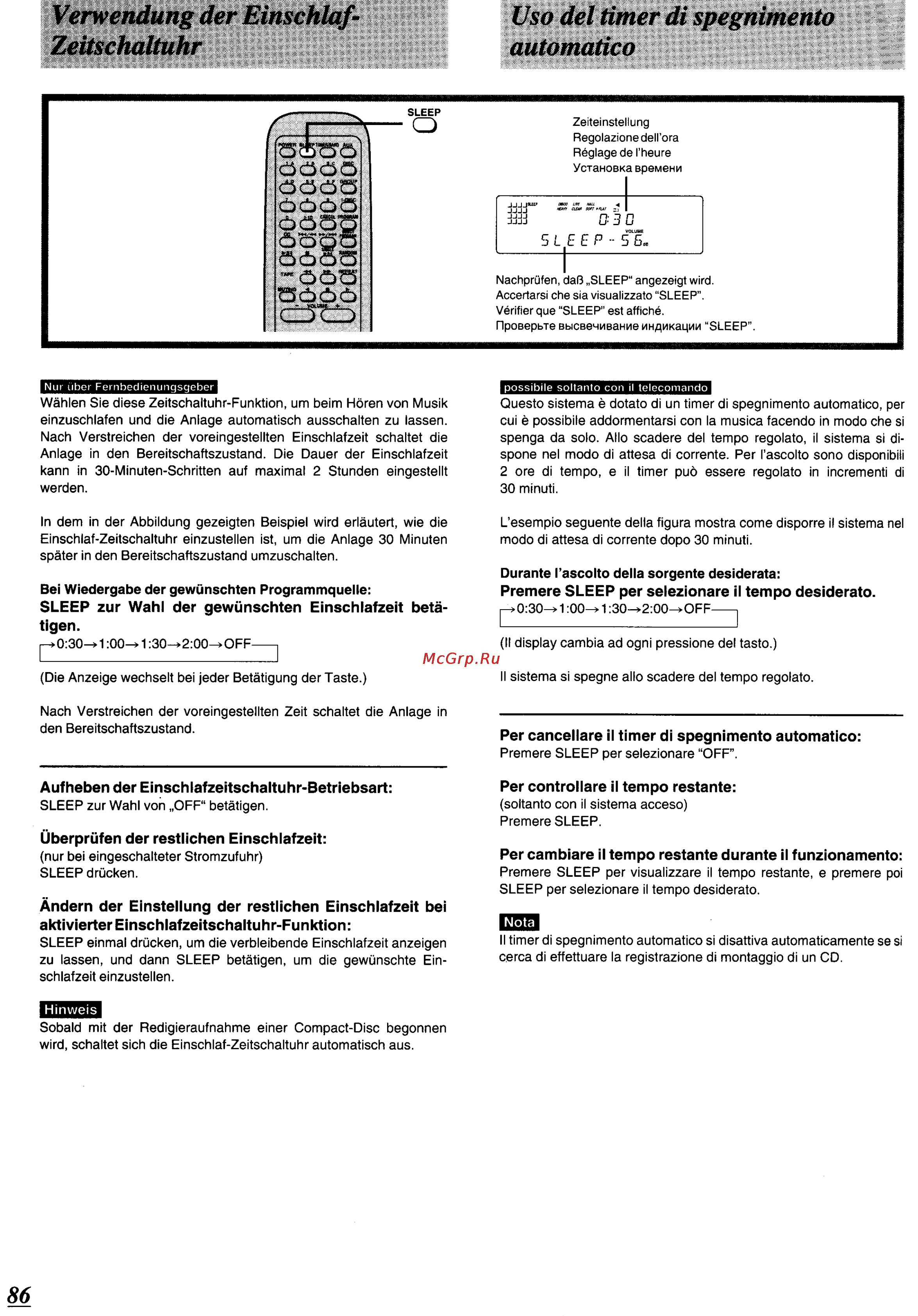 Panasonic SC-CH64M [82/100] Uso del timer di spegnimento automático