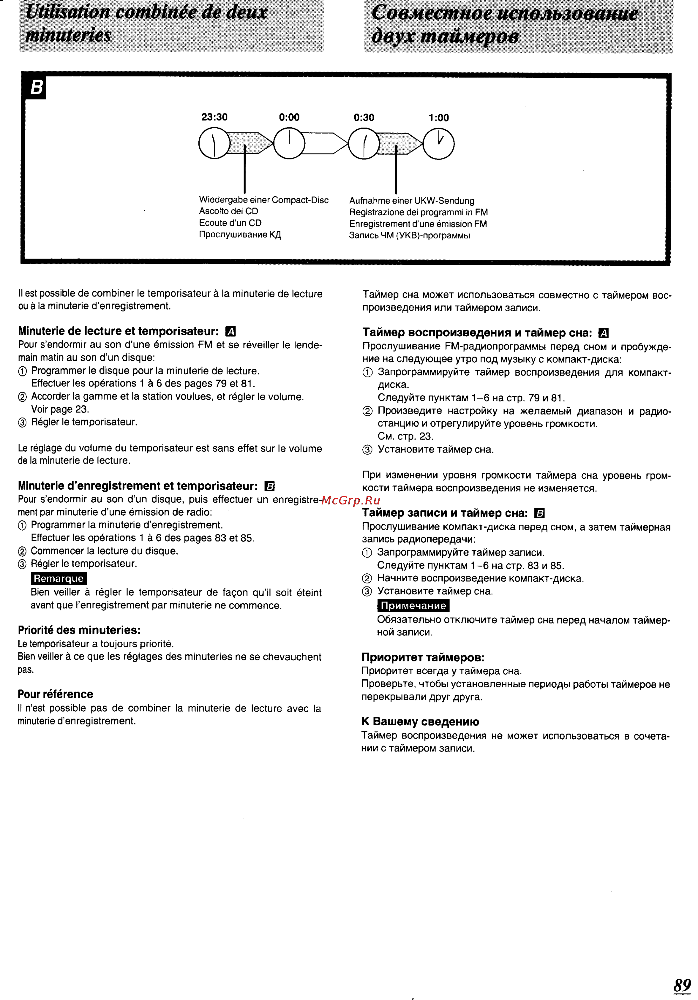 Panasonic SC-CH64M [85/100] Utilisation combinée de deux minuteries