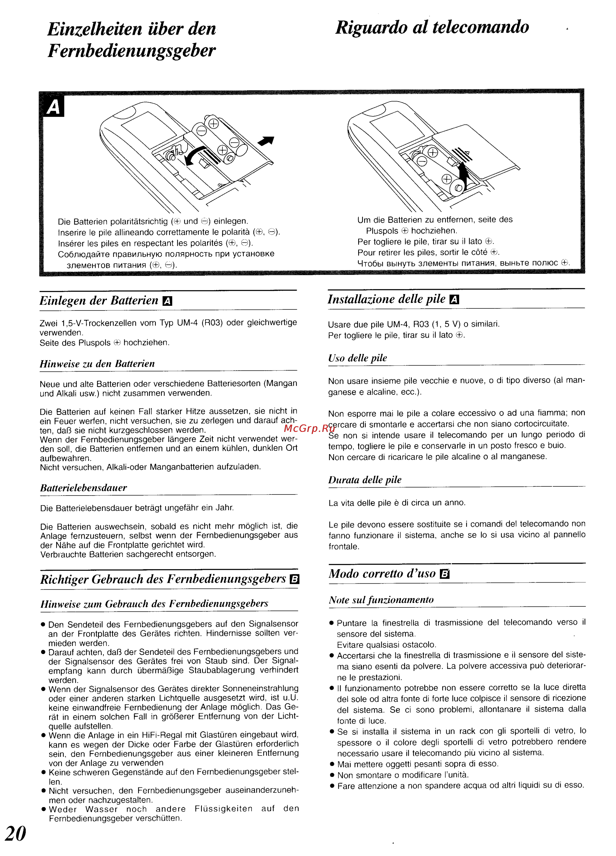 Panasonic SC-CH34 [16/82] Einzelheiten über den fembedienungsgeber