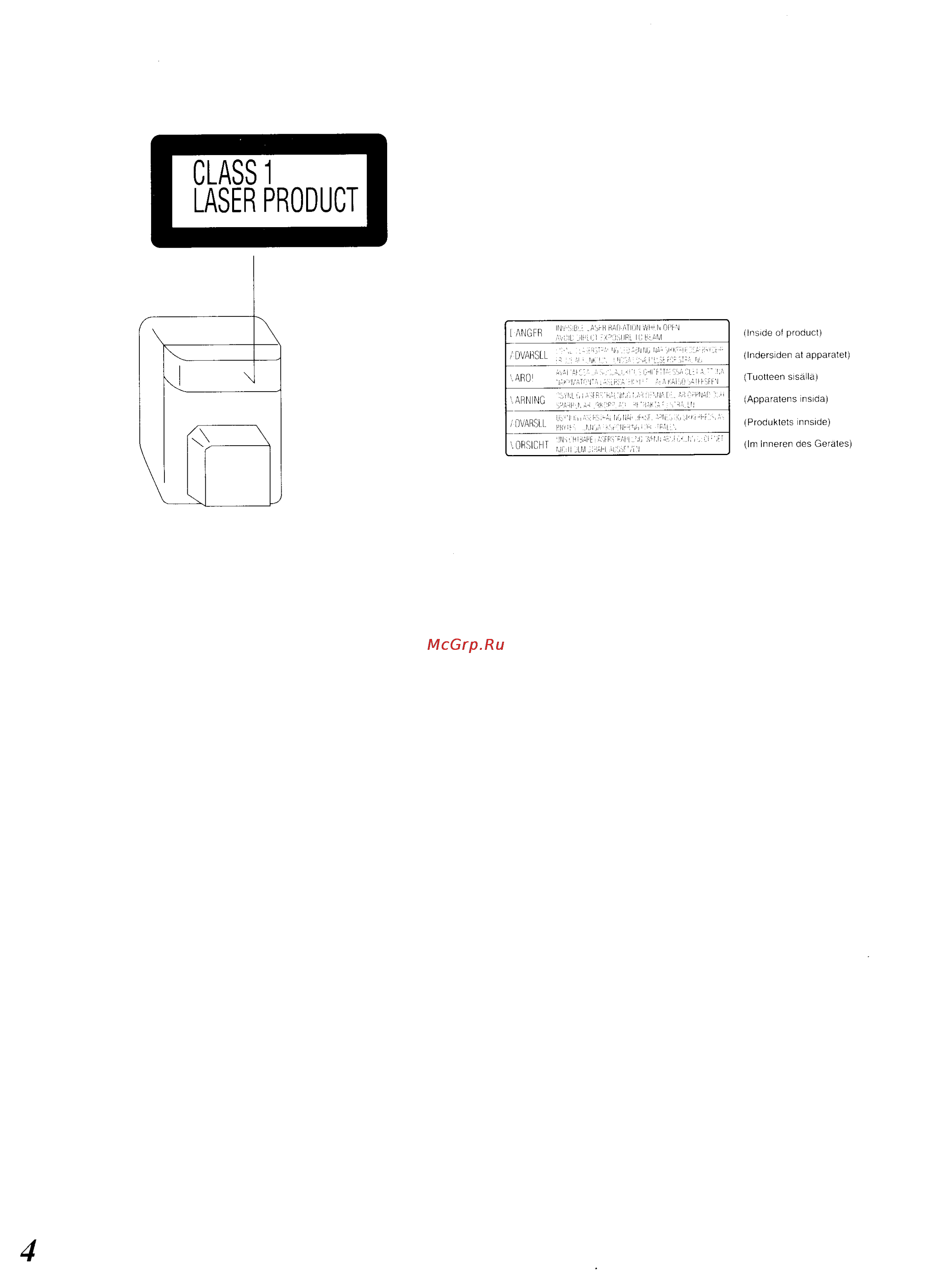 Panasonic SC-CH34 [3/82] Class 1 laser product