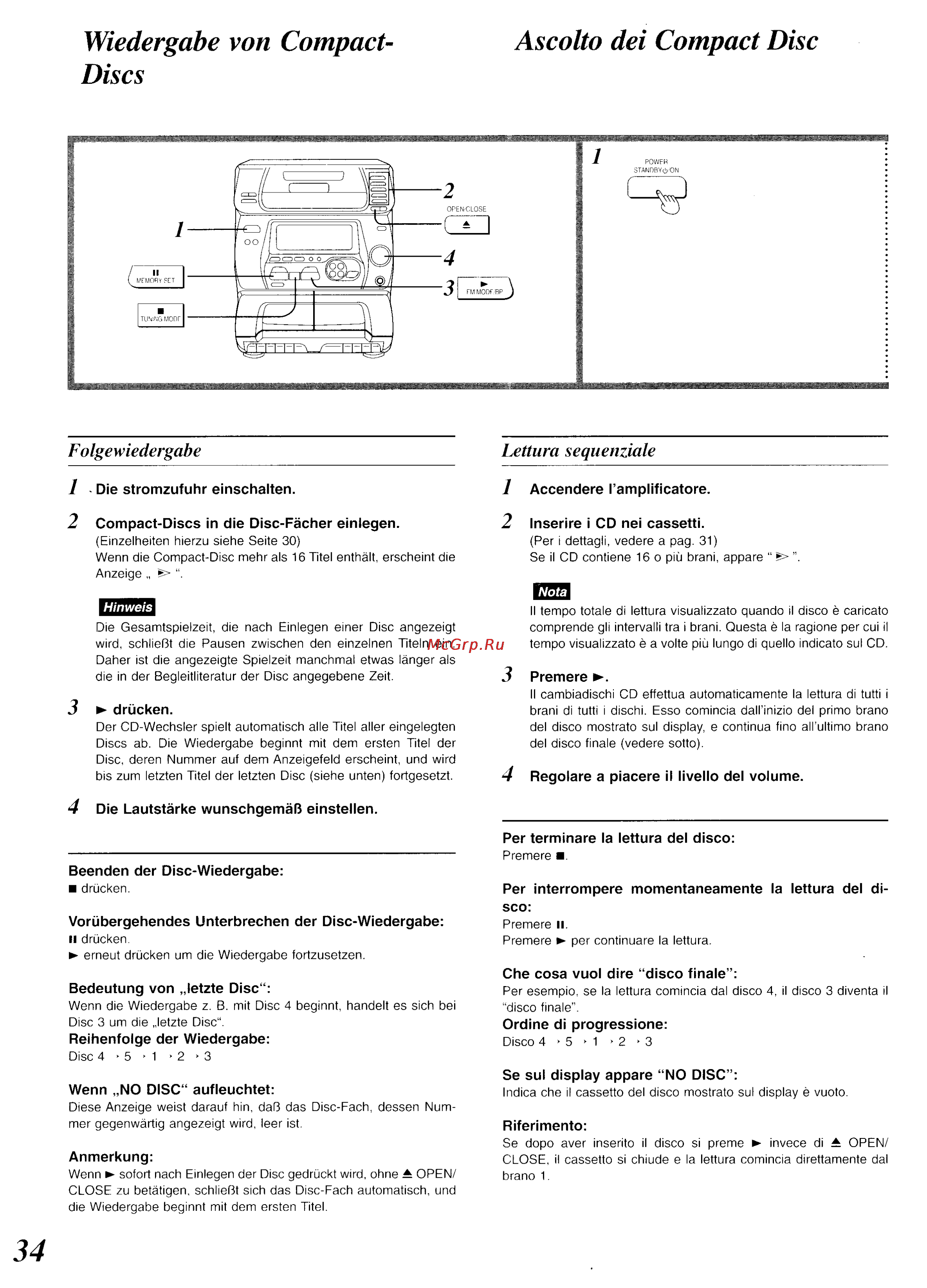 Panasonic SC-CH34 [30/82] Accendere l amplificatore