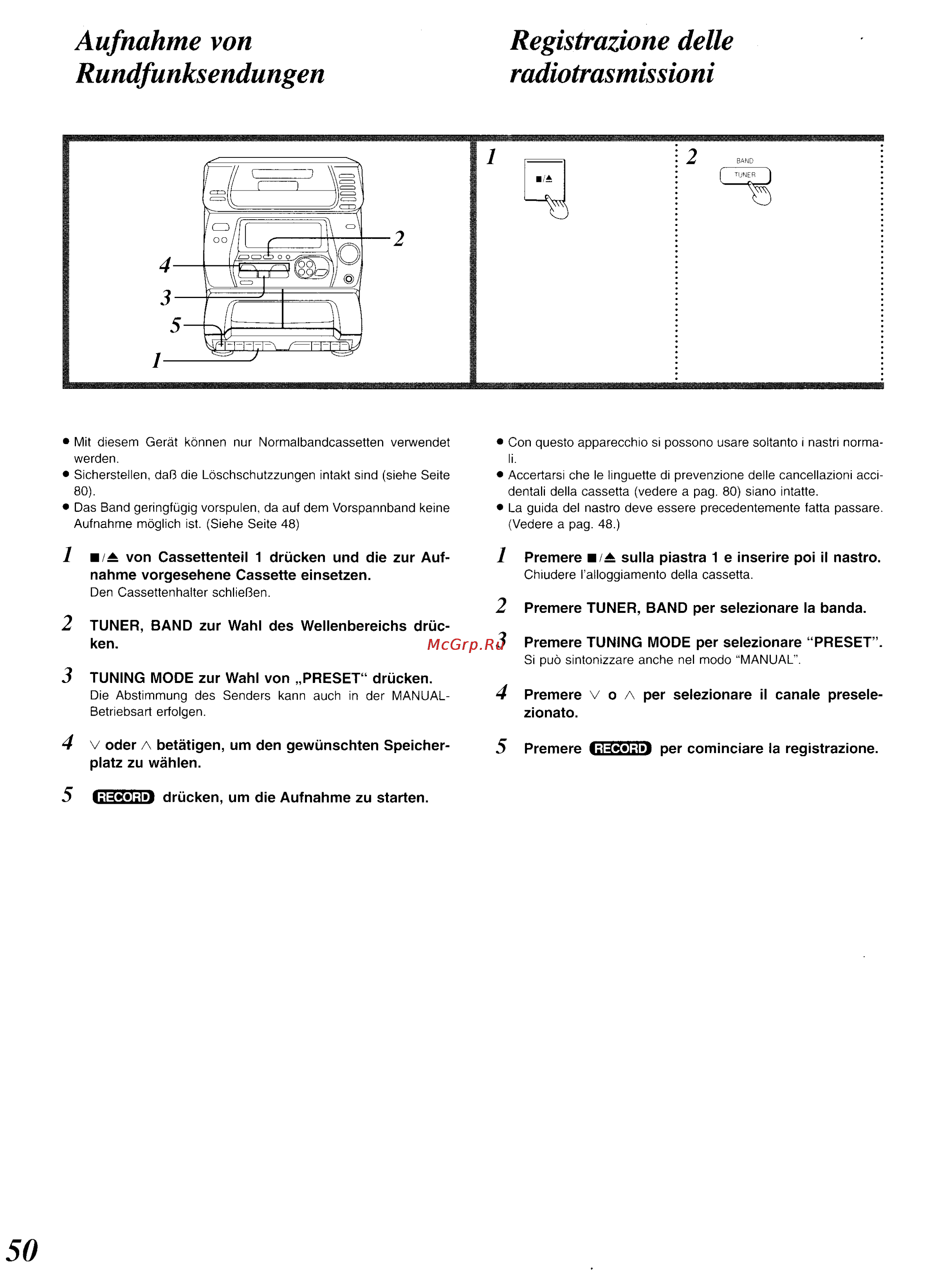 Panasonic SC-CH34 [46/82] Aufnahme von rundfunksendungen