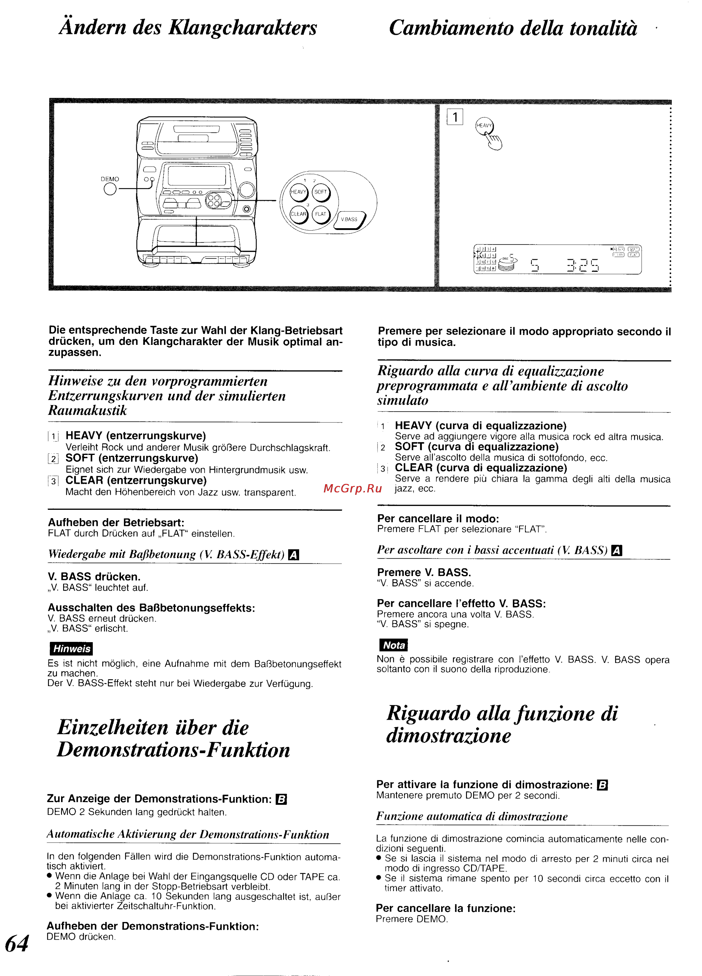 Panasonic SC-CH34 [59/82] Andern des klangcharakters cambiamento della tonalità