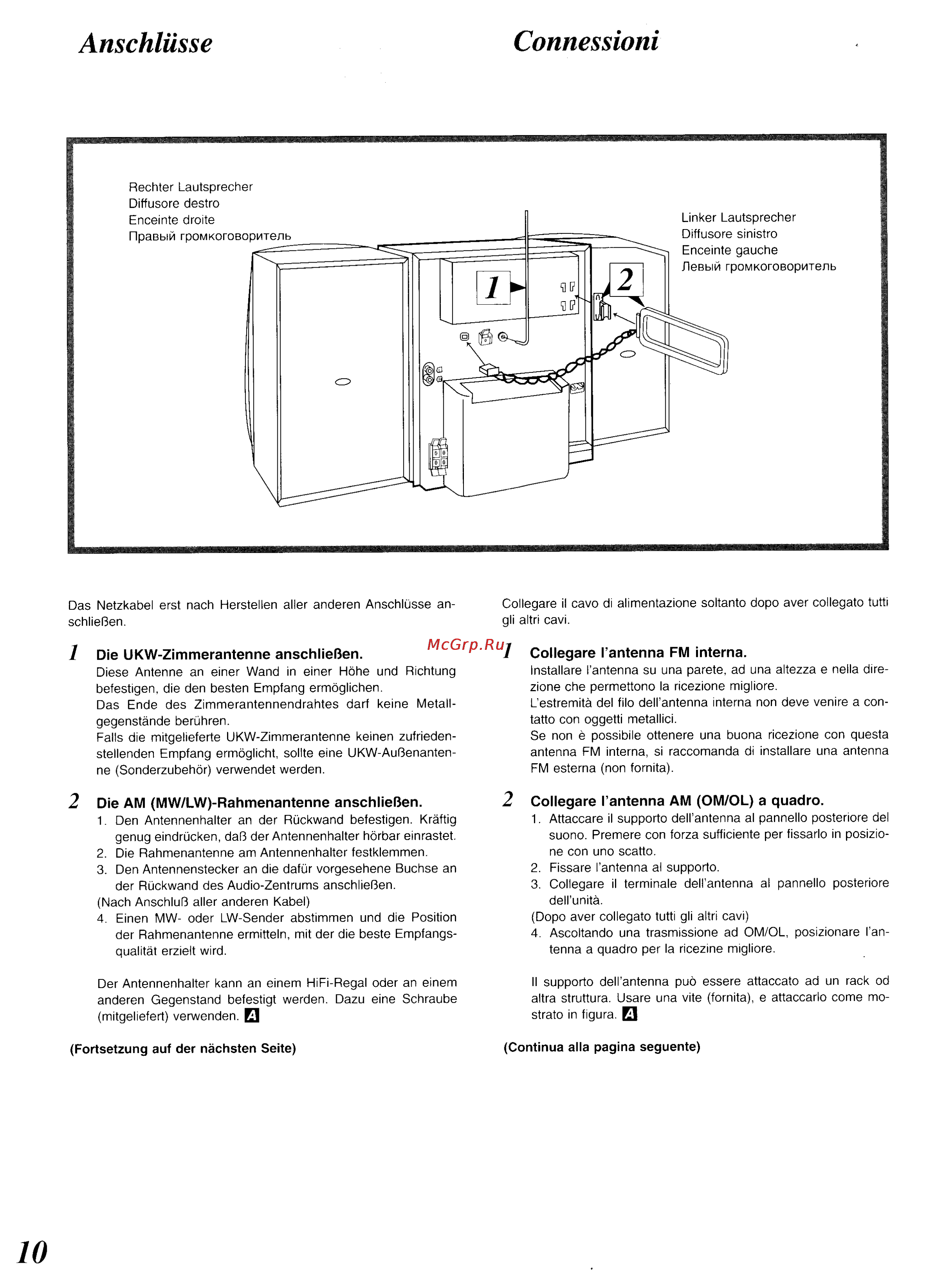 Panasonic SC-CH34 [6/82] Anschlüsse connessioni
