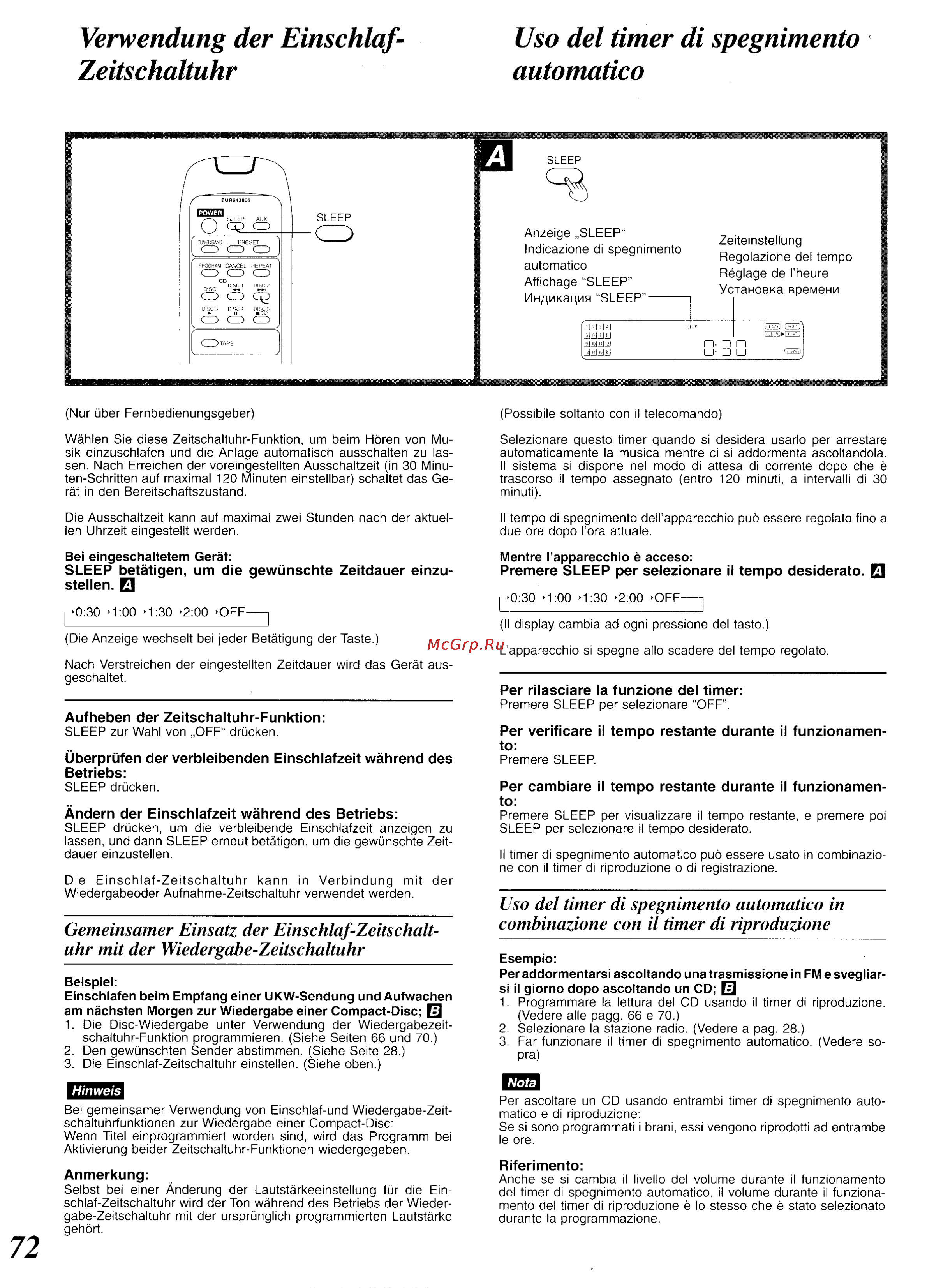 Panasonic SC-CH34 [67/82] Uso del timer di spegnimento automático