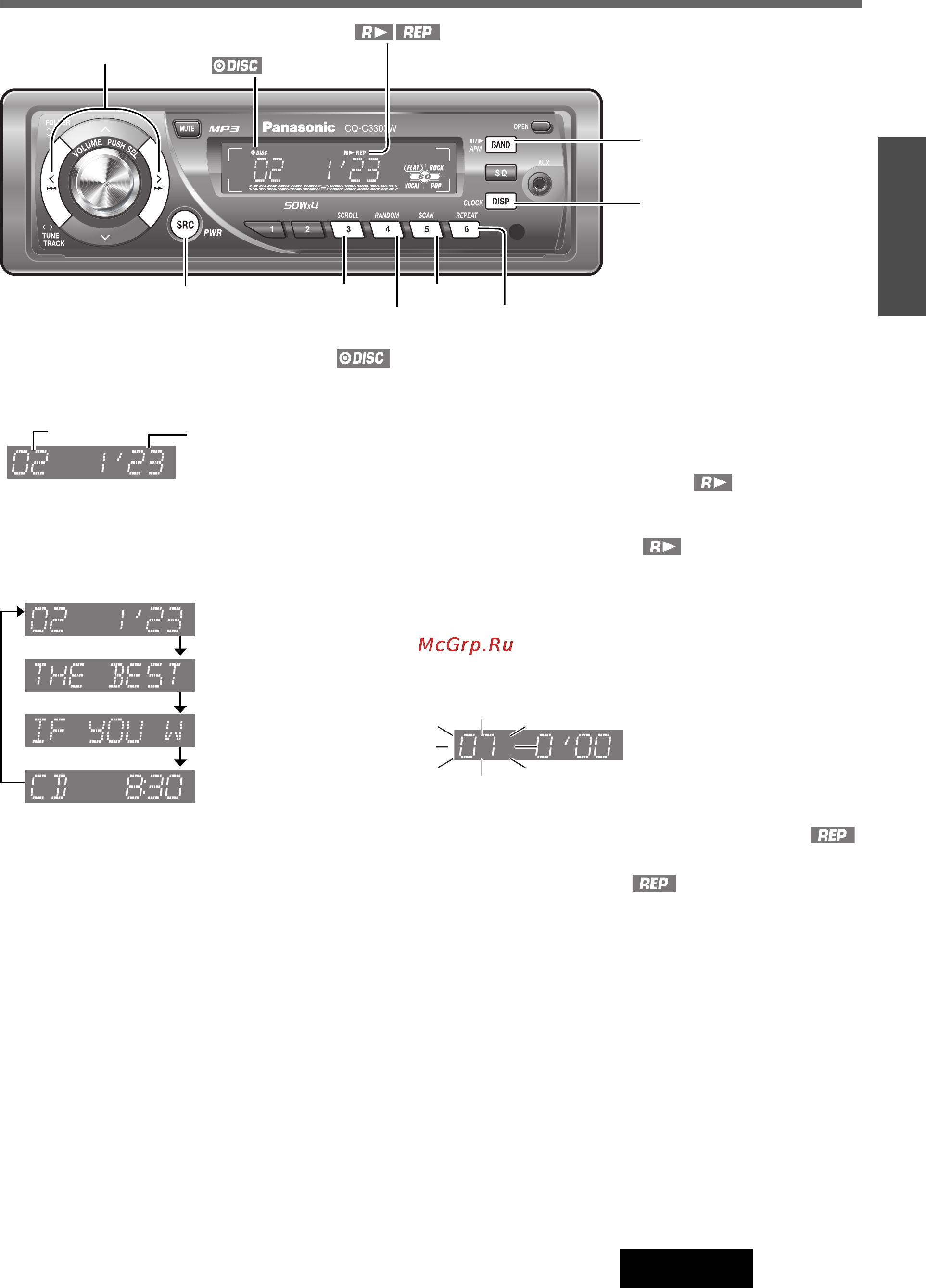Panasonic CQ-C3303W [12/26] Cd плеер