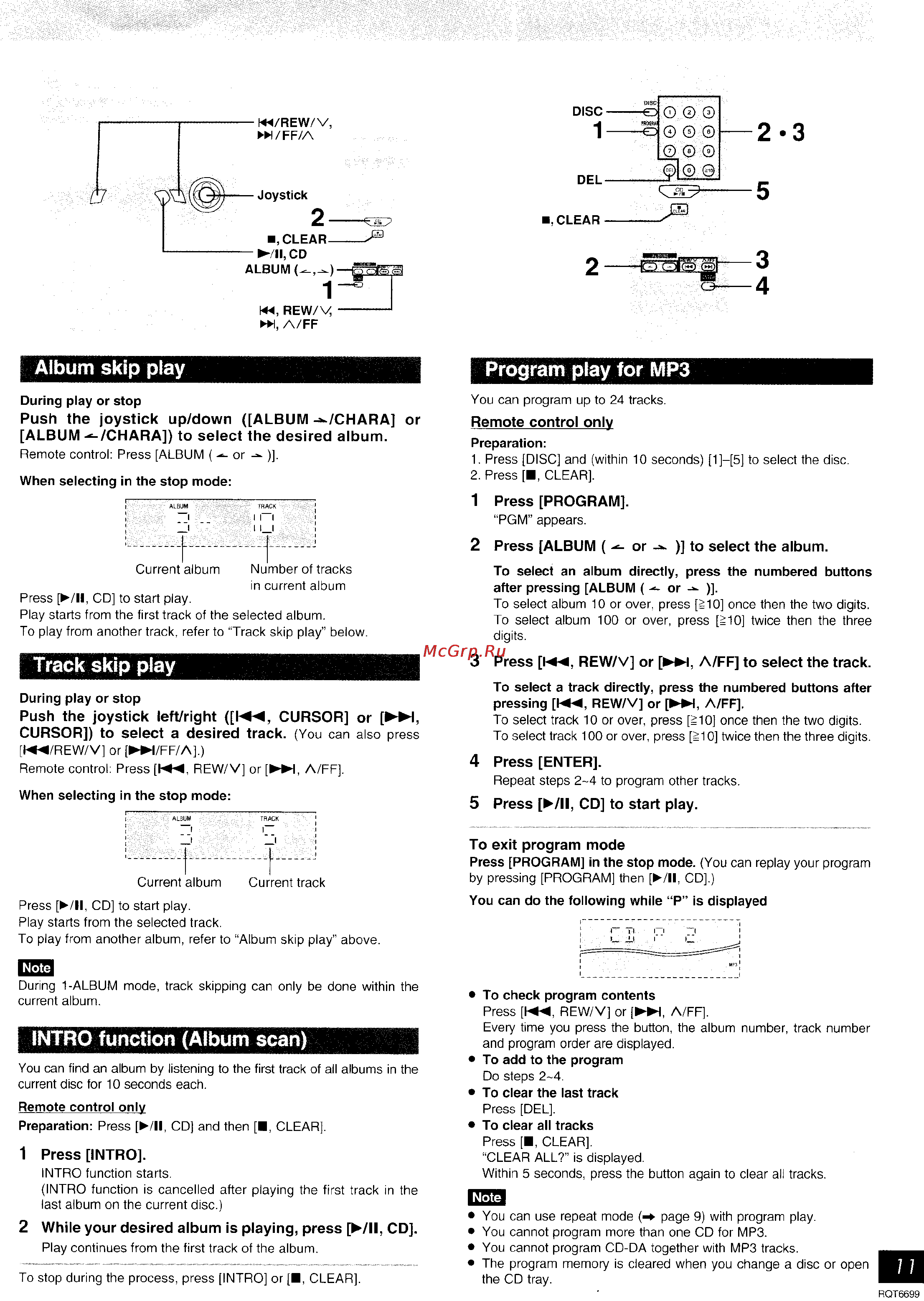 Panasonic SC-AK410 [18/27] Album skip play program play for mp3
