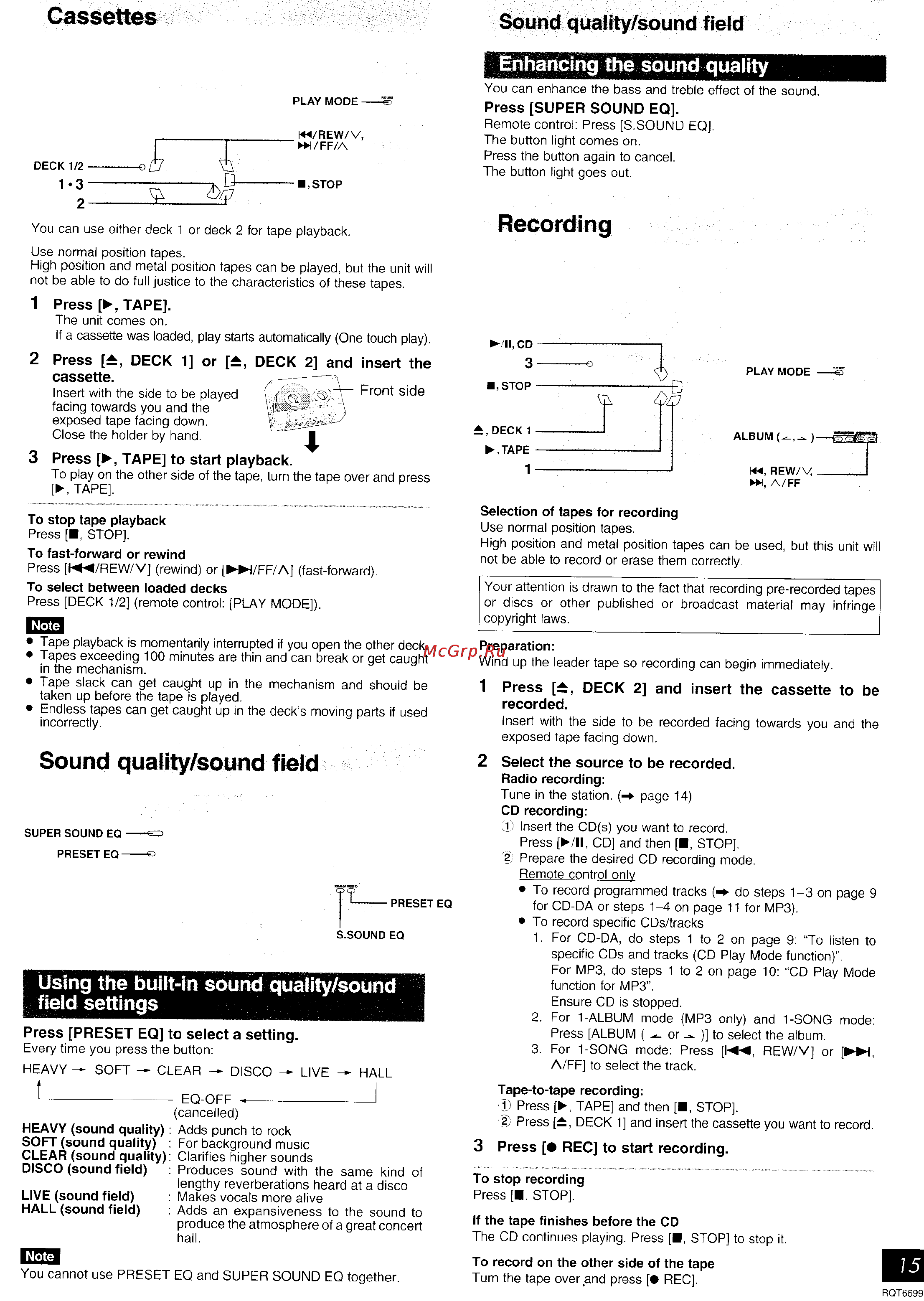 Panasonic SC-AK410 [22/27] Sound quality sound field