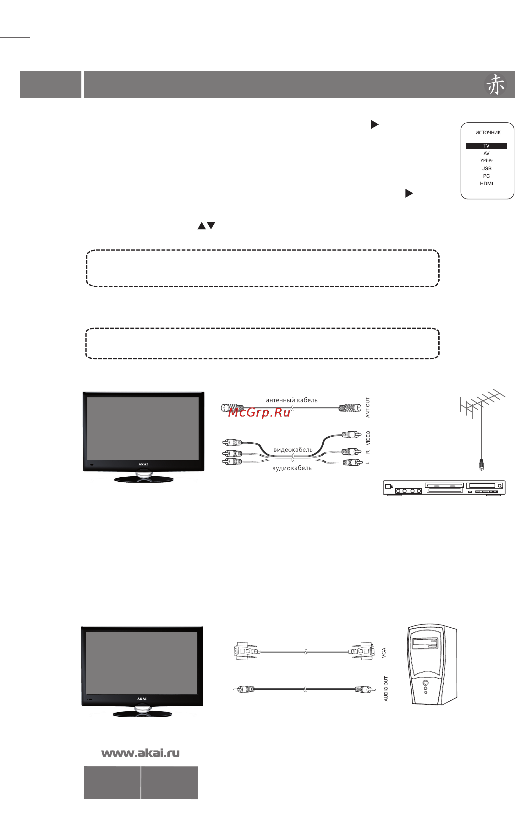 Akai LEA22H03P [10/27] Подключение внешних устройств 9