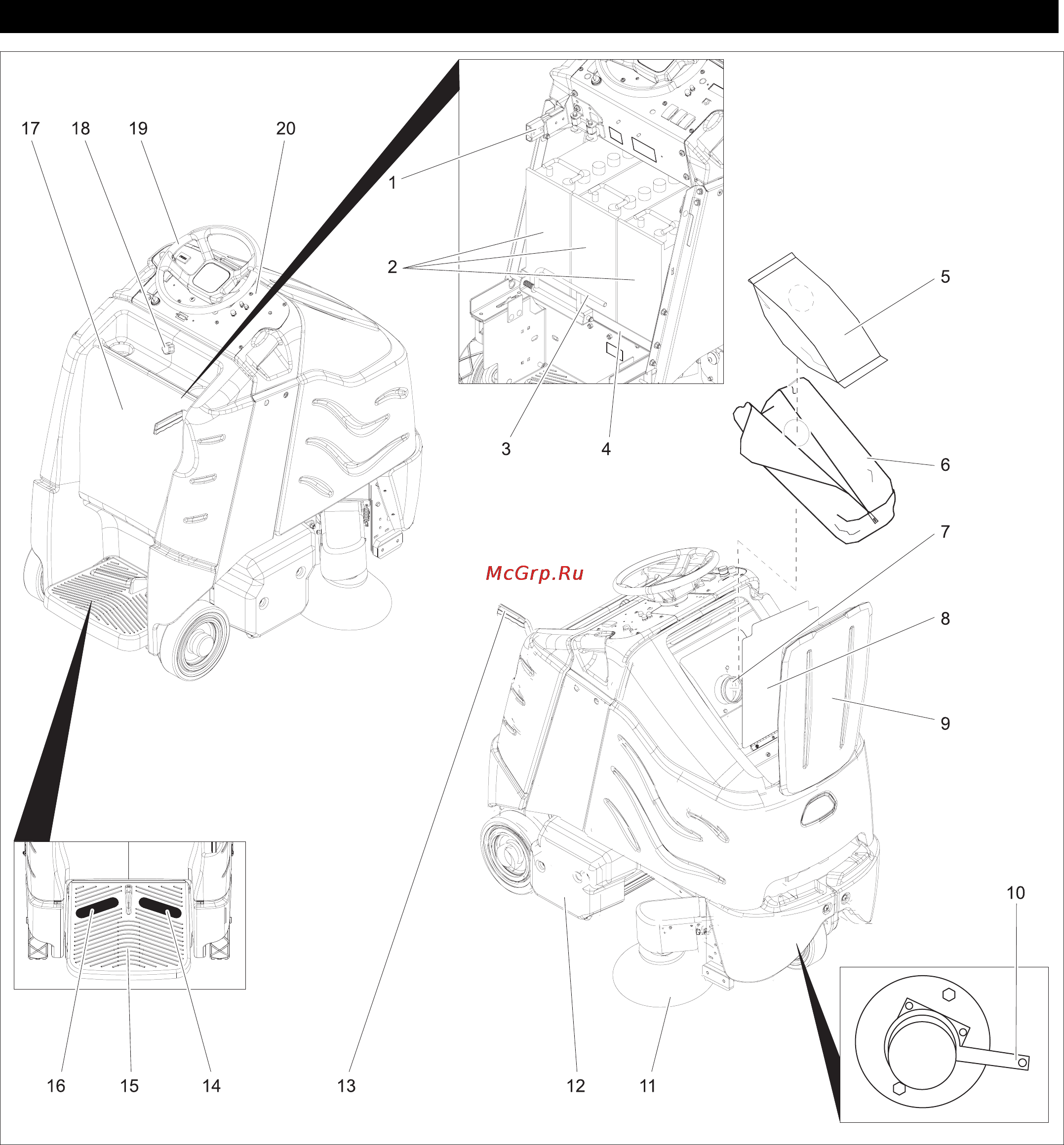 Karcher CV 85/2 RS Bp Professional [220/228] Елементи управління і функціональні вузли