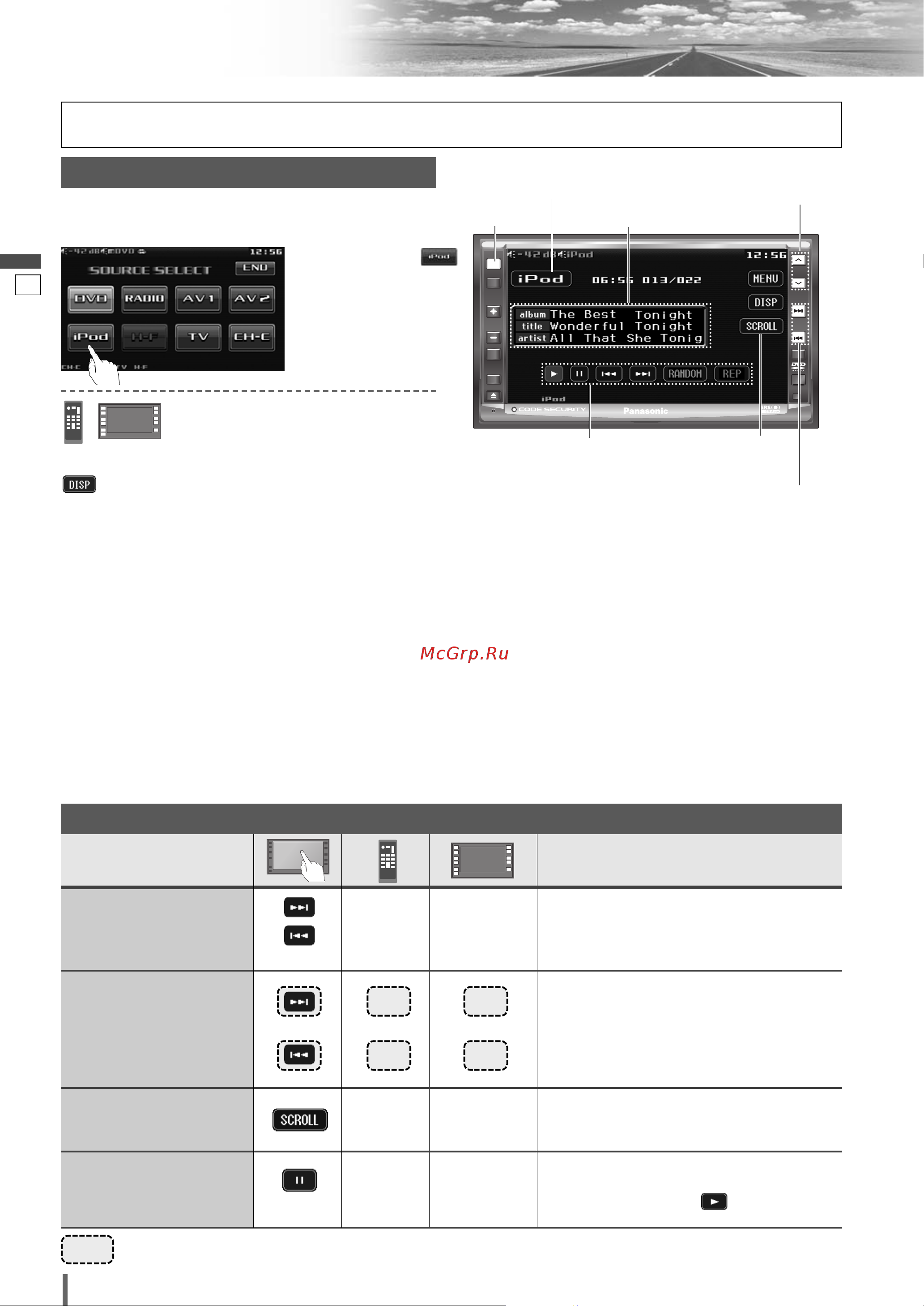 Panasonic CQ-VD6505W5 [88/94] Управление ipod