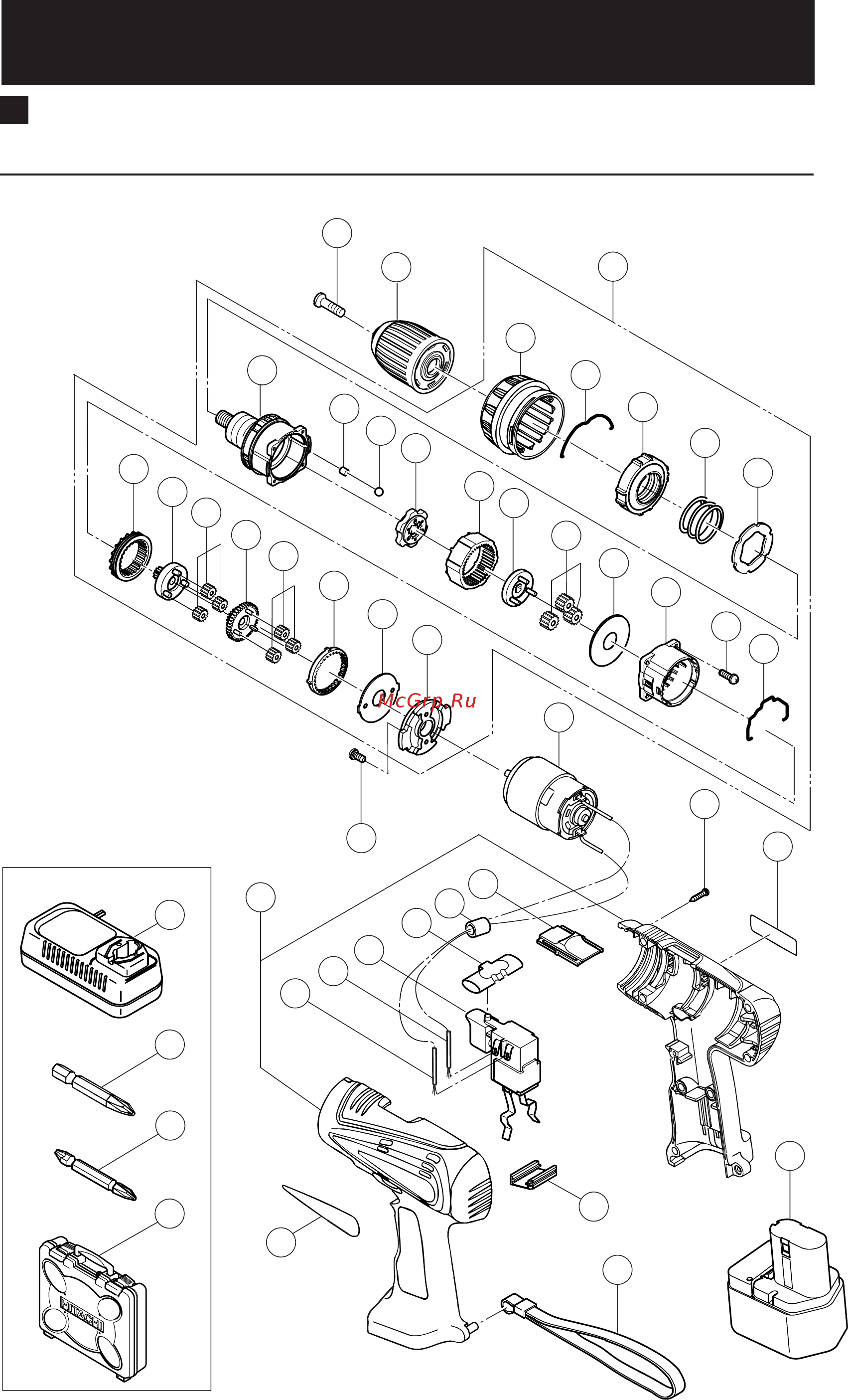 Hitachi HTC-DS12DVB2-TC [25/29] Electric tool parts list
