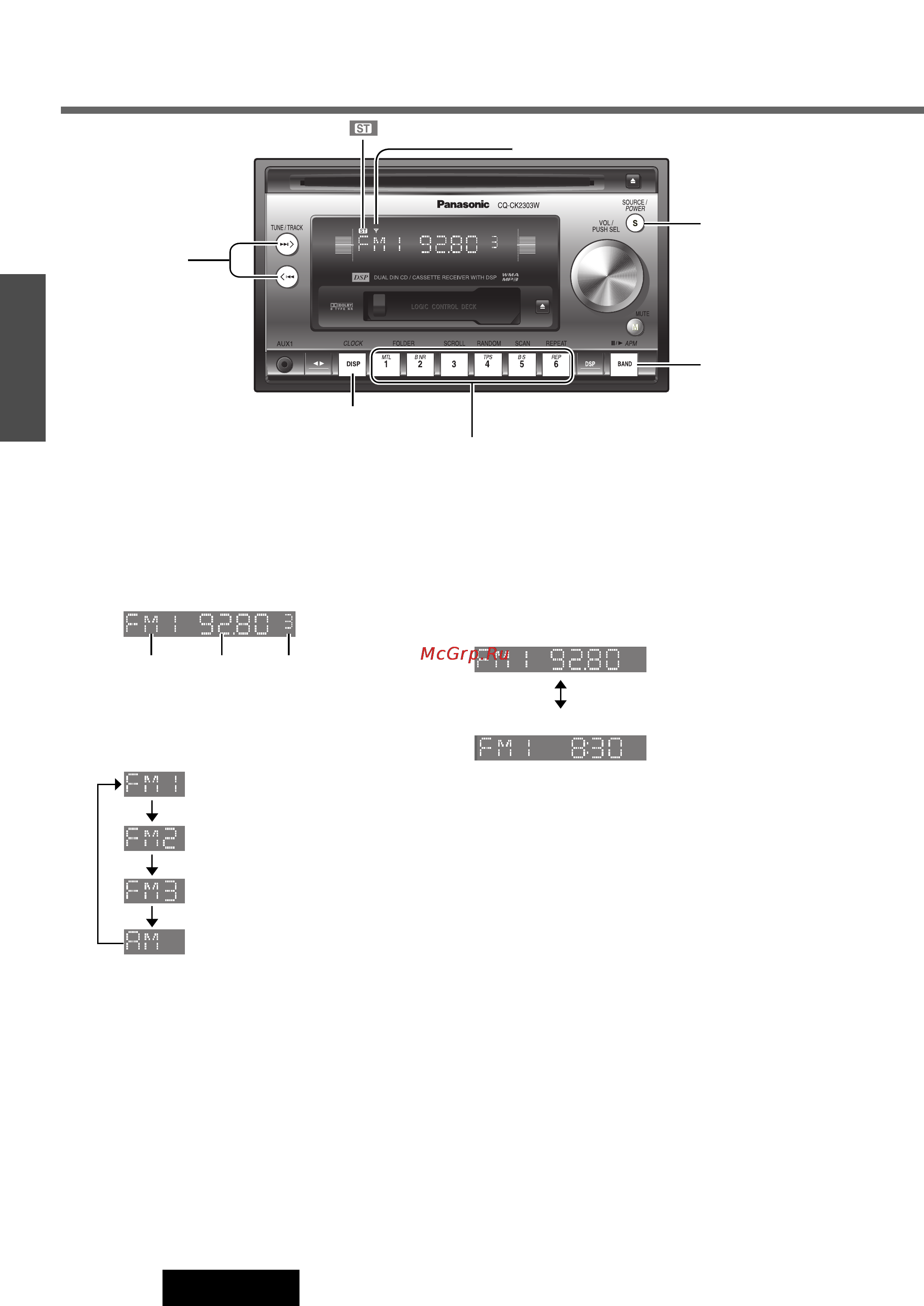 Panasonic CQ-CK2303W [10/36] Изменение индикации на дисплее