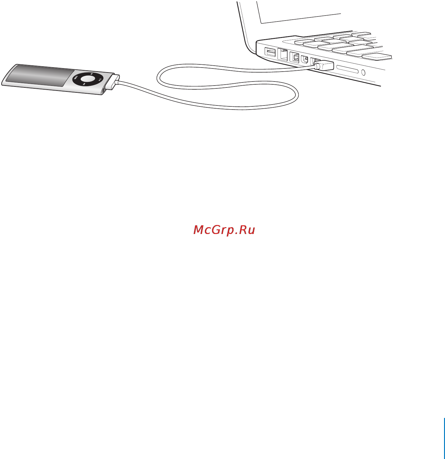 Apple MC689QB/A 8Gb Blue [13/108] Подсоединение и отсоединение ipod nano