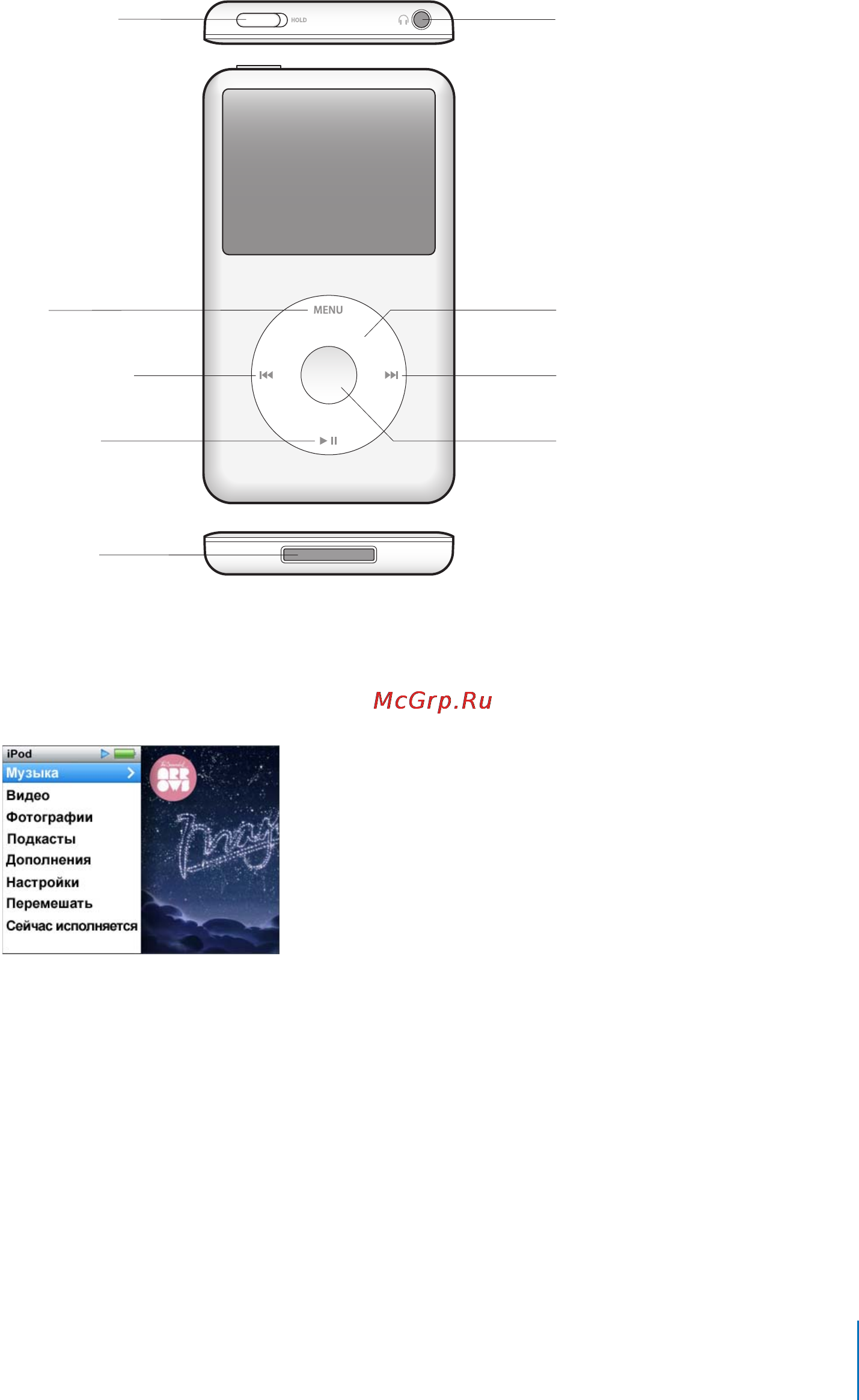 Apple MC293QB/A Classic 160Gb Silver [5/79] Использование элементов управления ipod classic