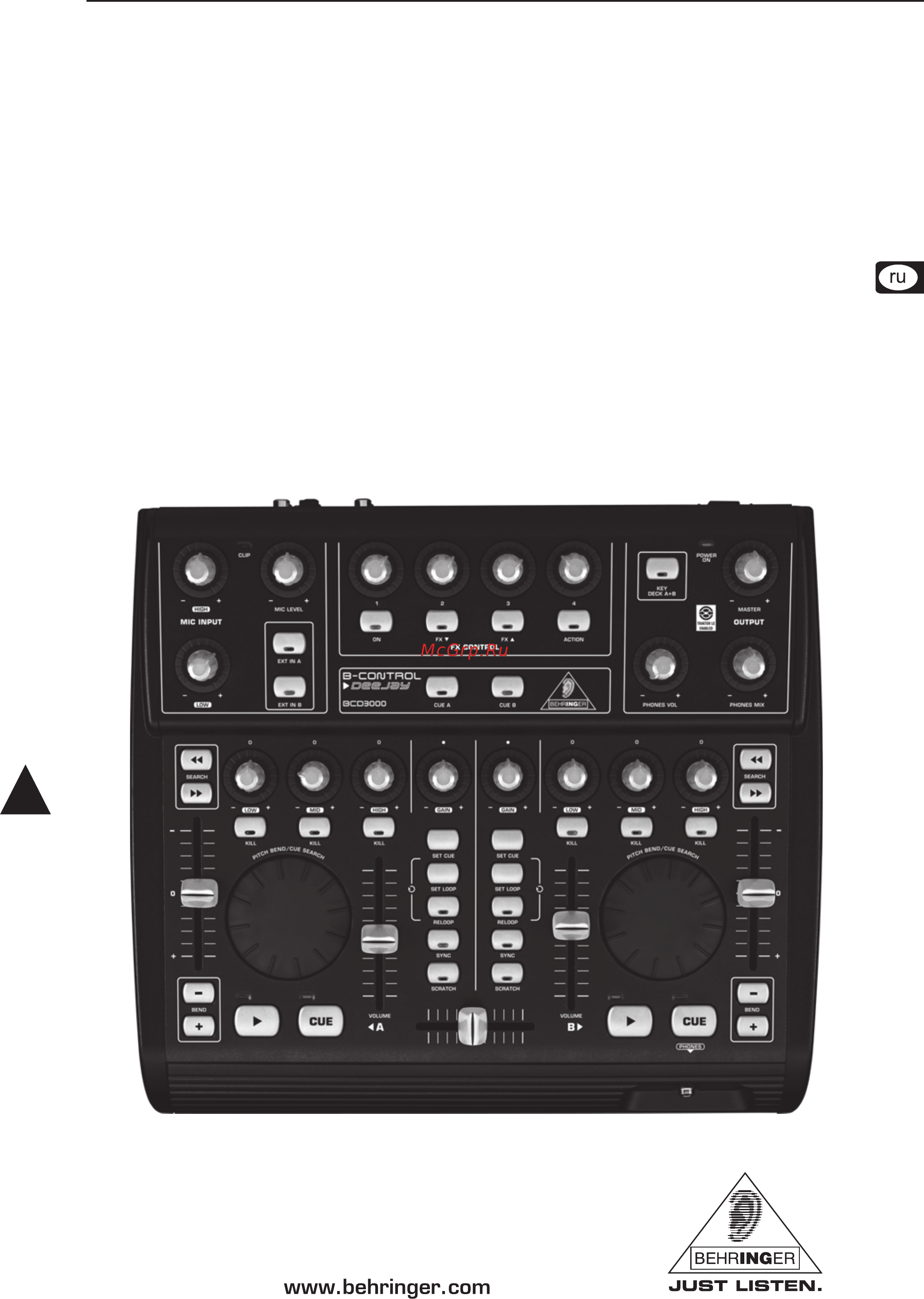 Behringer BCD 3000 B-CONTROL DEEJAY Инструкция по эксплуатации онлайн