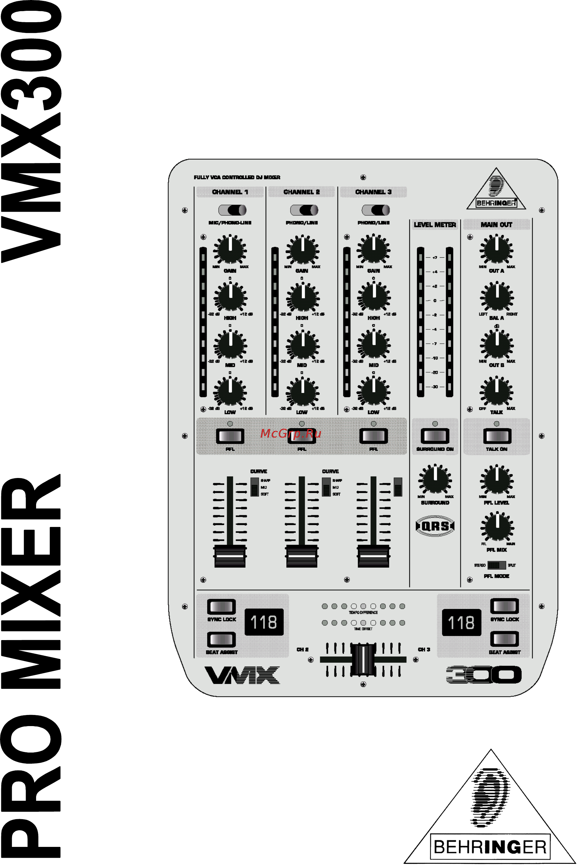 Behringer VMX 300 PRO MIXER Инструкция по эксплуатации онлайн