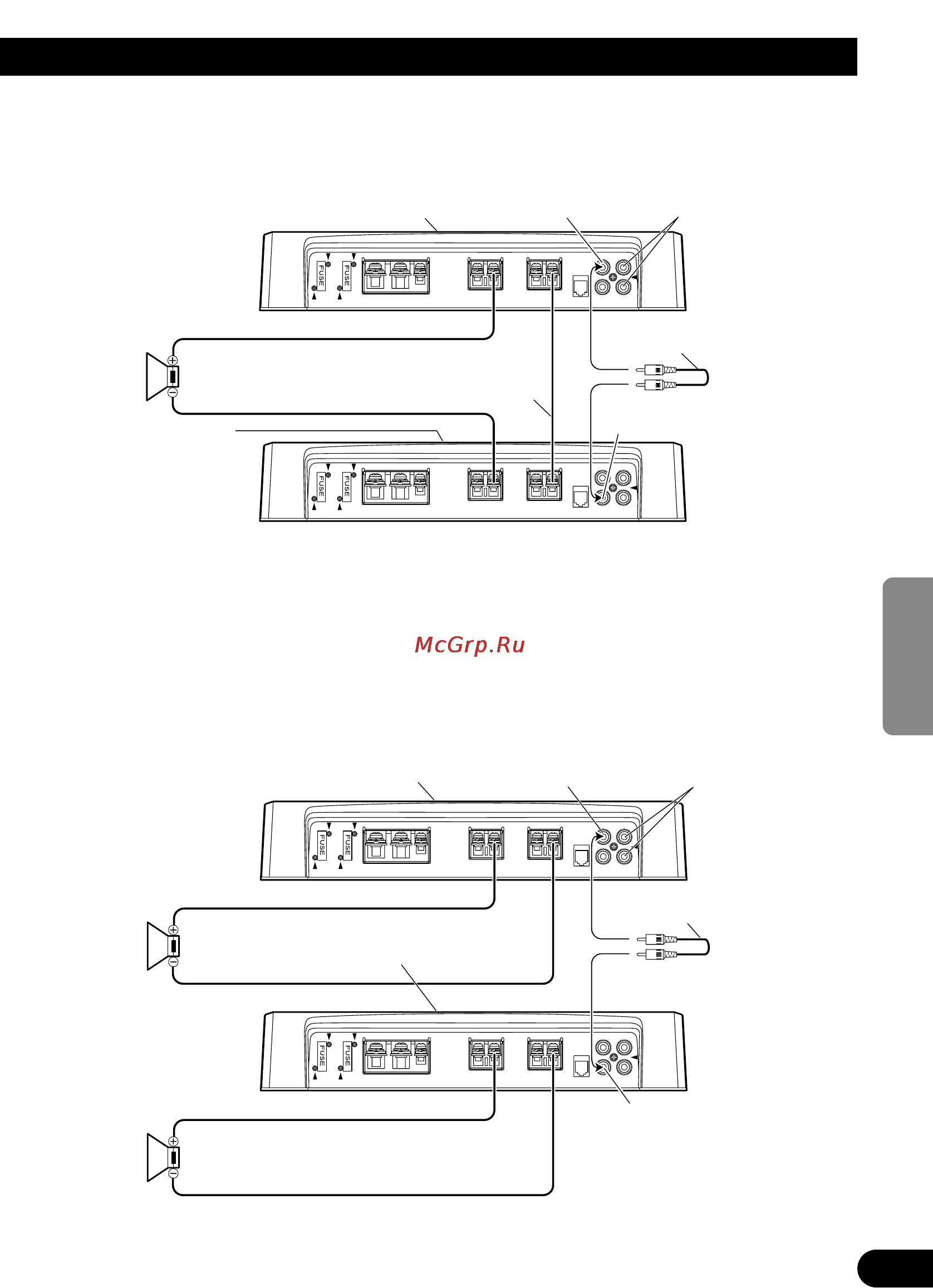 Pioneer PRS-D1000M [59/114] Deux amplificateurs connexion en pont ex