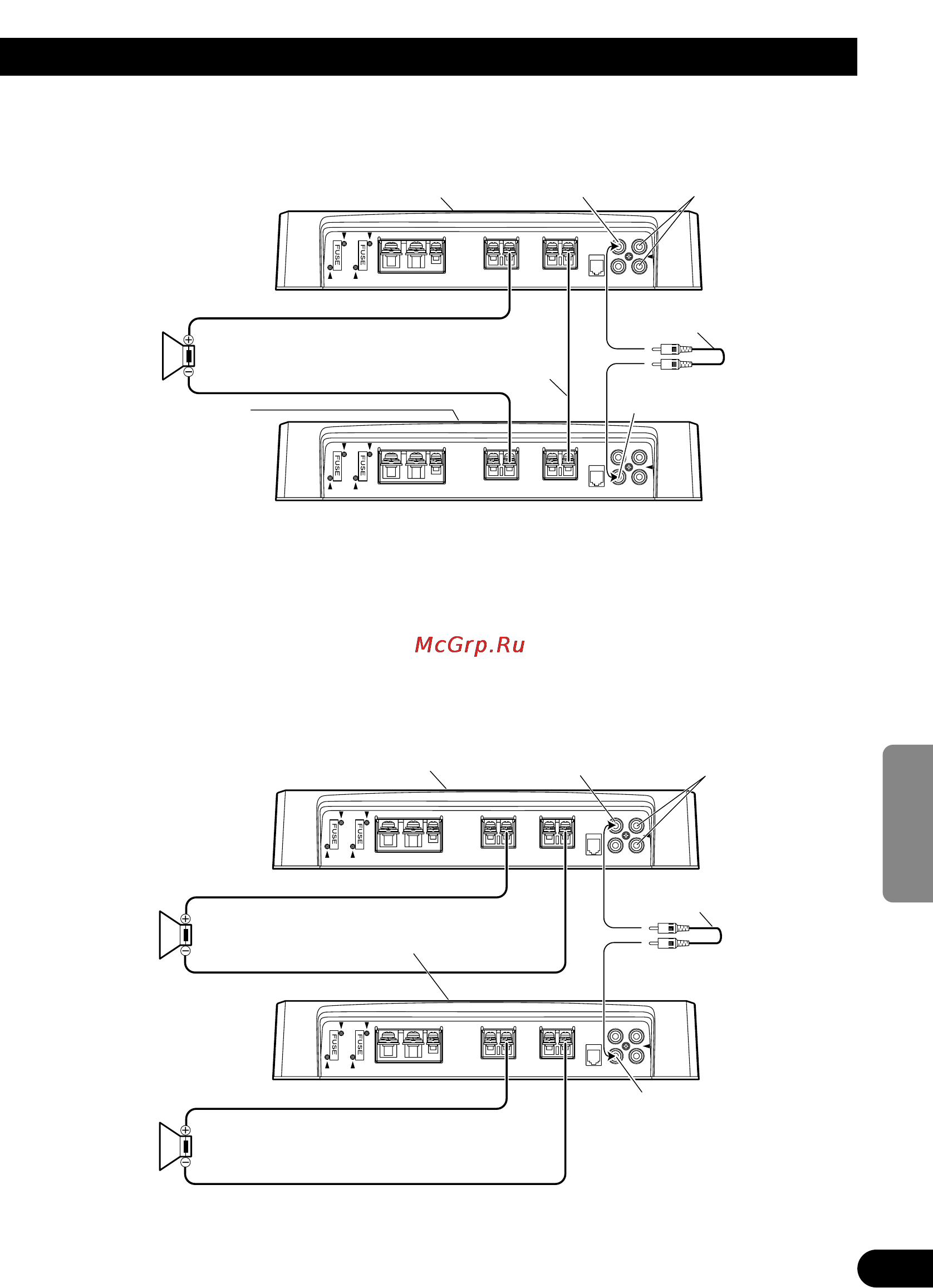 Pioneer PRS-D1000M [75/114] Due amplificatori esempio di collegamento in parallelo