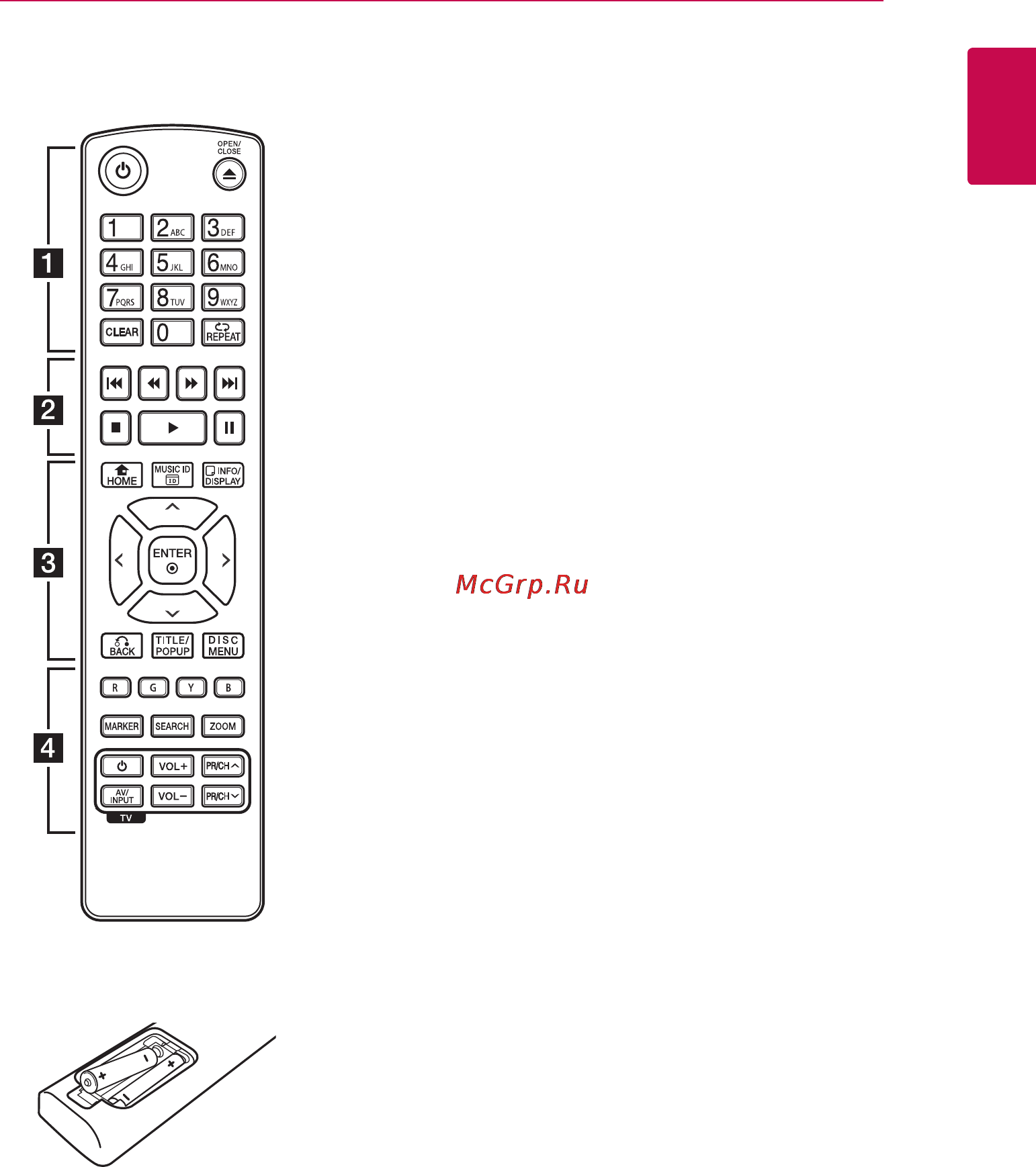 LG BD-670 [13/68] Пульт дистанционного управления