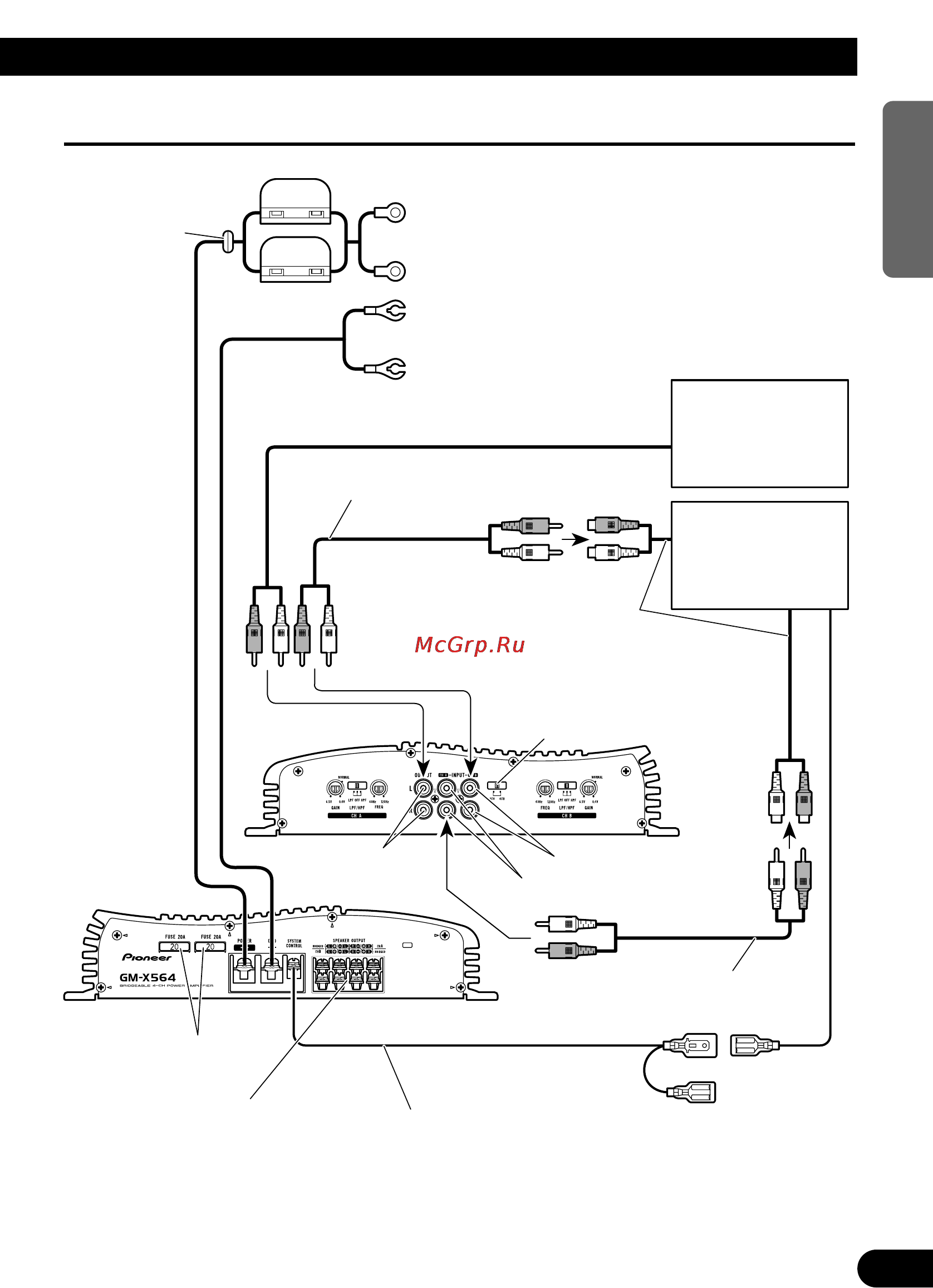 Pioneer GM-X564 [7/76] Connection diagram